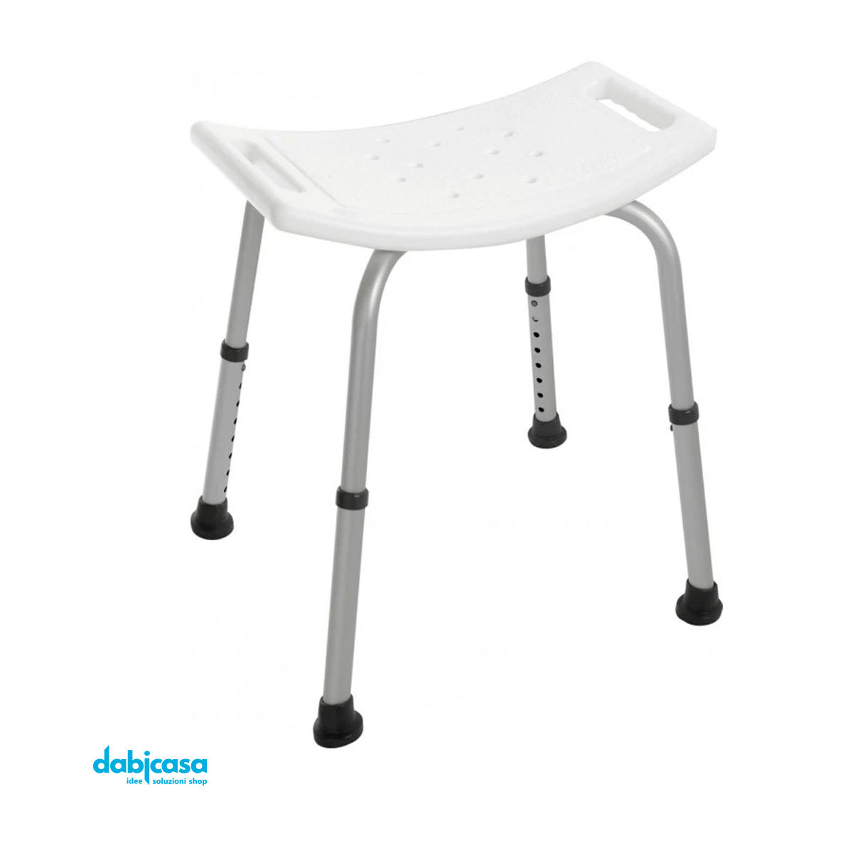 Sgabello Doccia Antiscivolo Silver/Bianco - Dabicasa