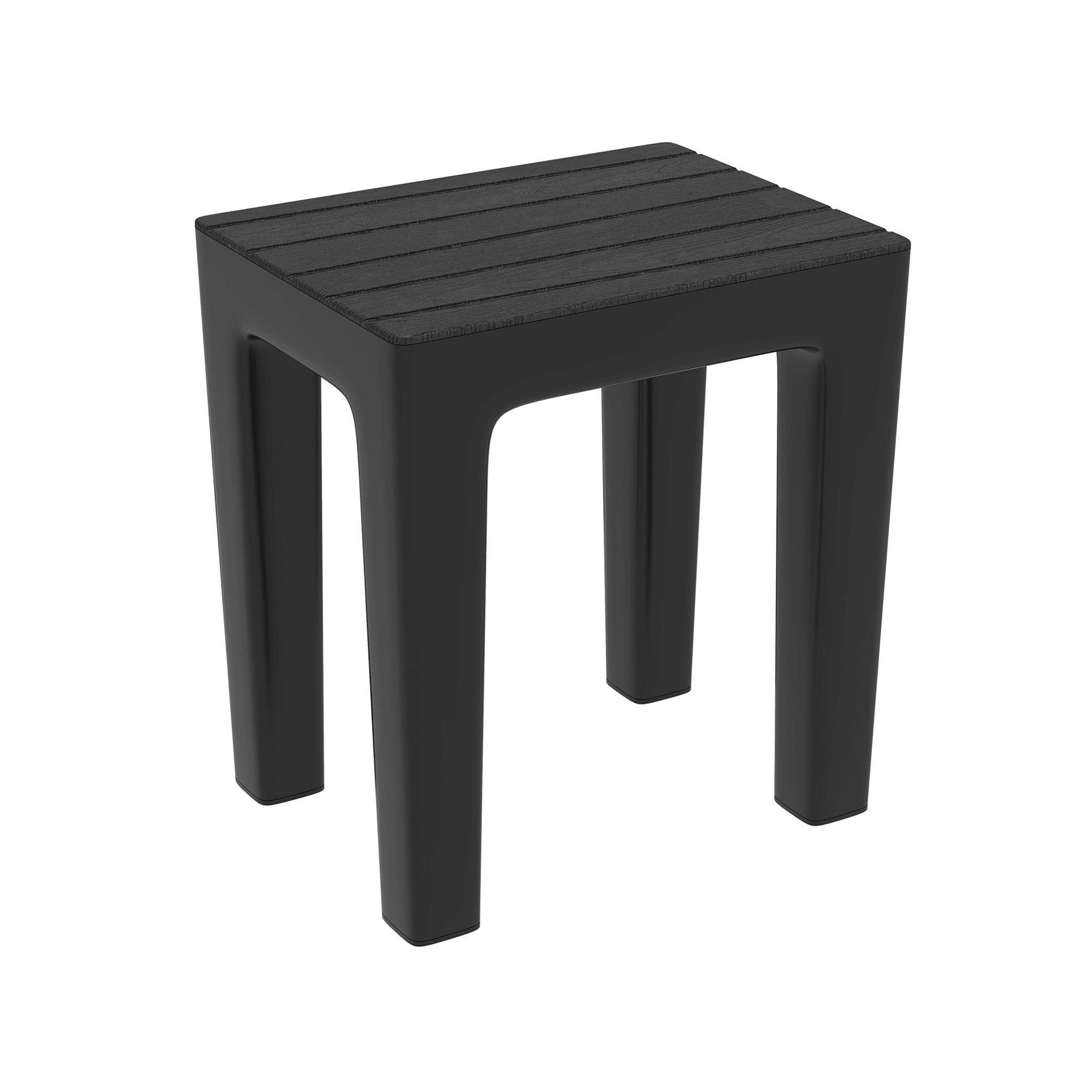 Sgabello Multiuso Feridras "Woody" Nero Effetto Legno - Dabicasa