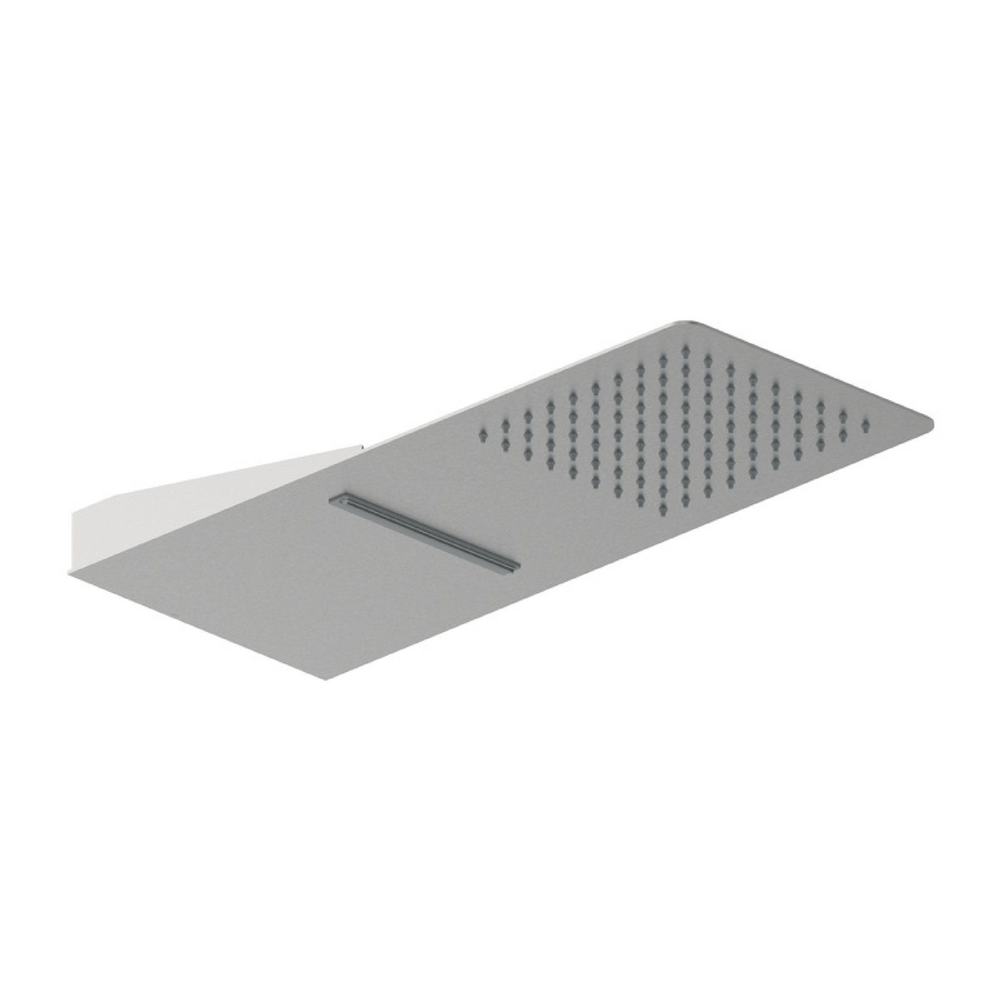 Soffione Doccia a Parete Con Erogazione Effetto Pioggia/Cascata Ercos "Stilox" Inox Spazzolato - Dabicasa