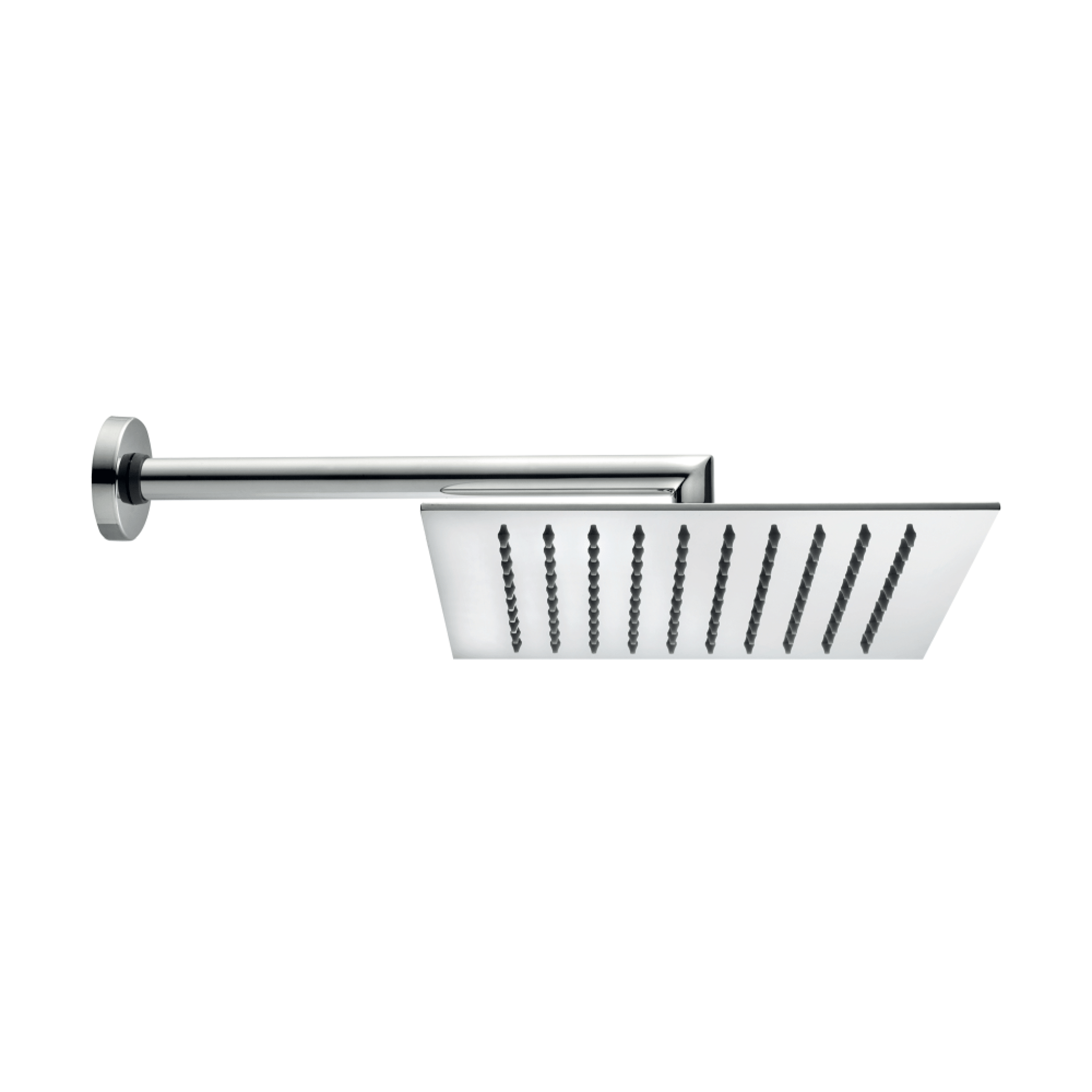 Soffione Doccia Quadro 20x20 Cm e Braccio 30 Cm Anticalcare Bossini "Tetis" Cromo Lucido - Dabicasa