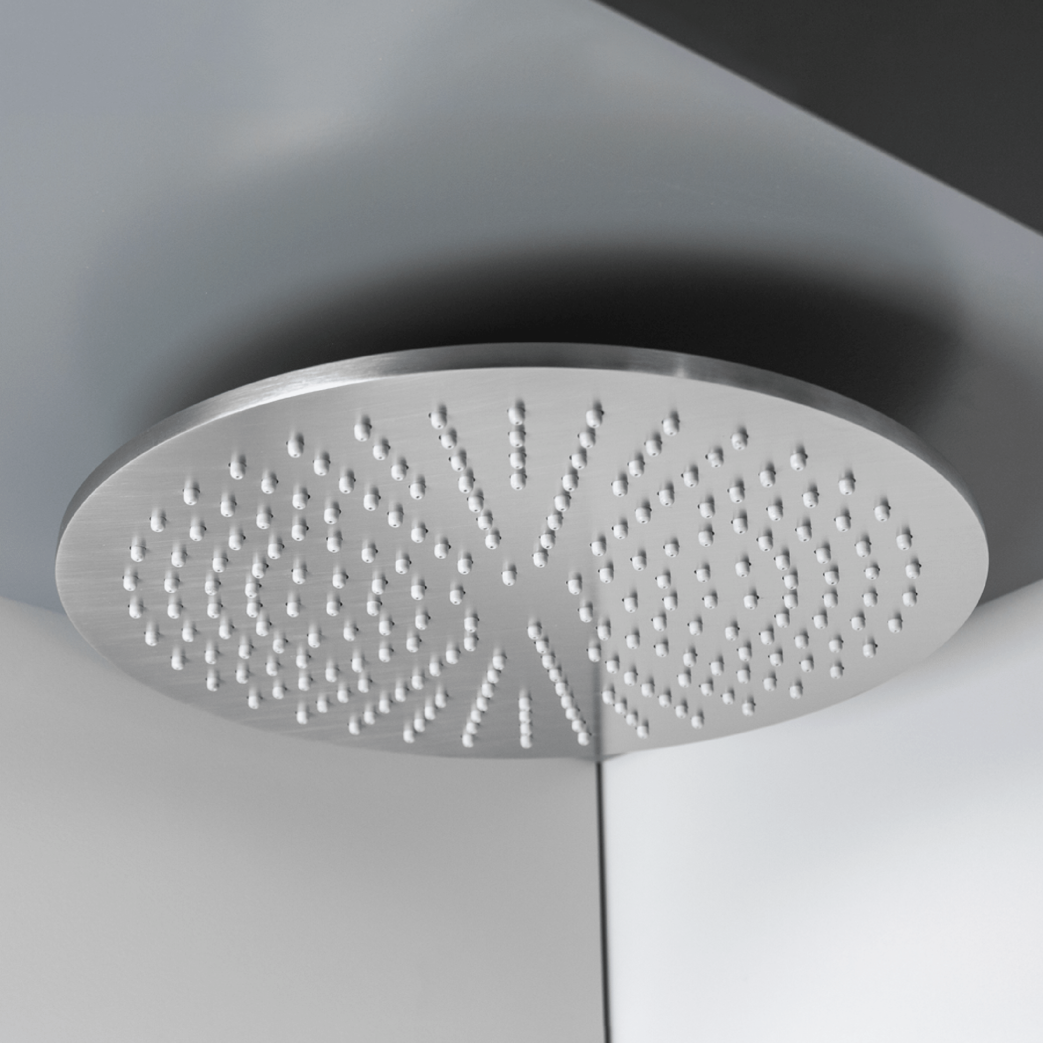 Soffione Doccia Tondo a Soffitto 30 Cm SuperInox "Rigo" Inox Spazzolato - Dabicasa