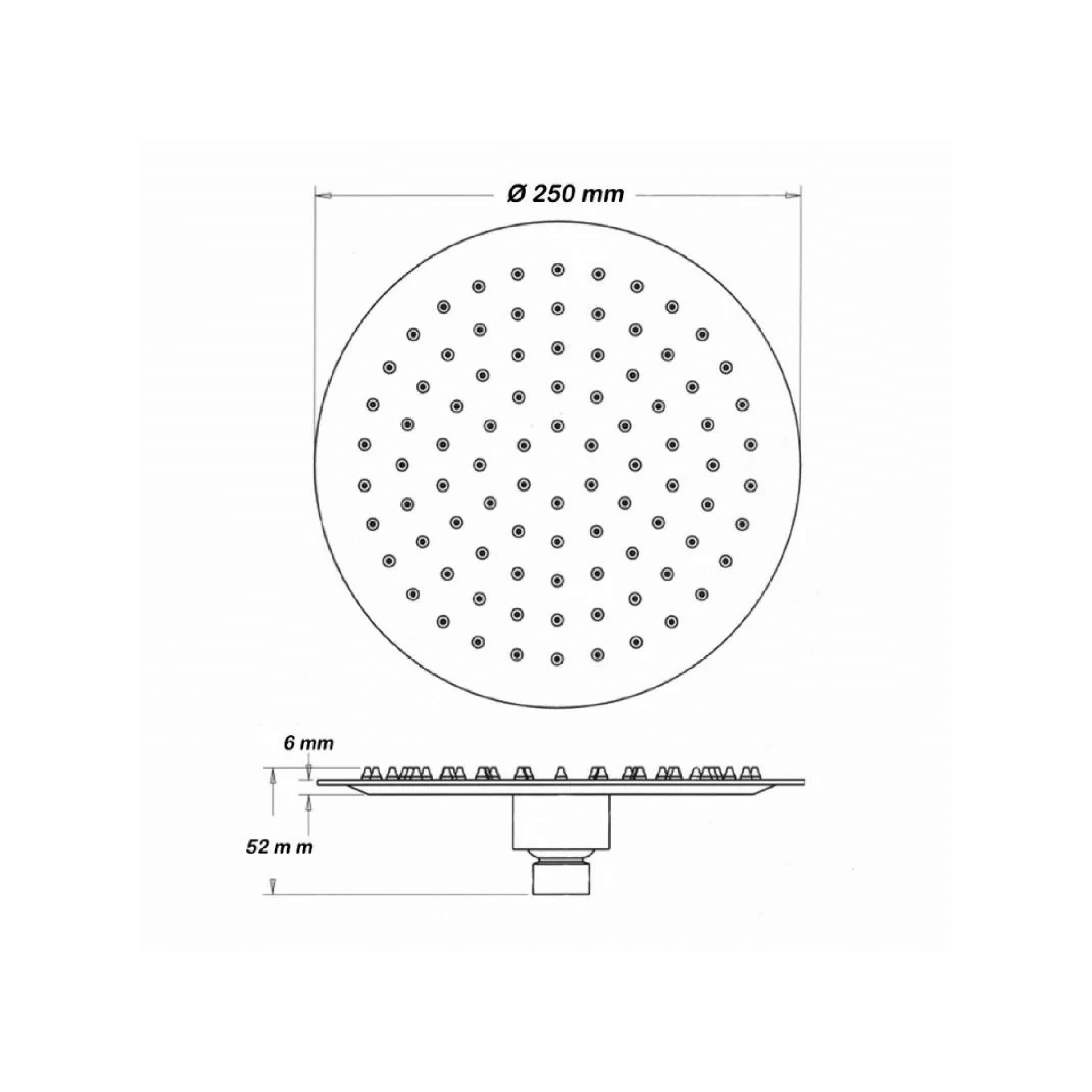 Soffione Doccia Tondo Anticalcare 25 Cm Feridras "Platinum" Cromo Lucido - Dabicasa