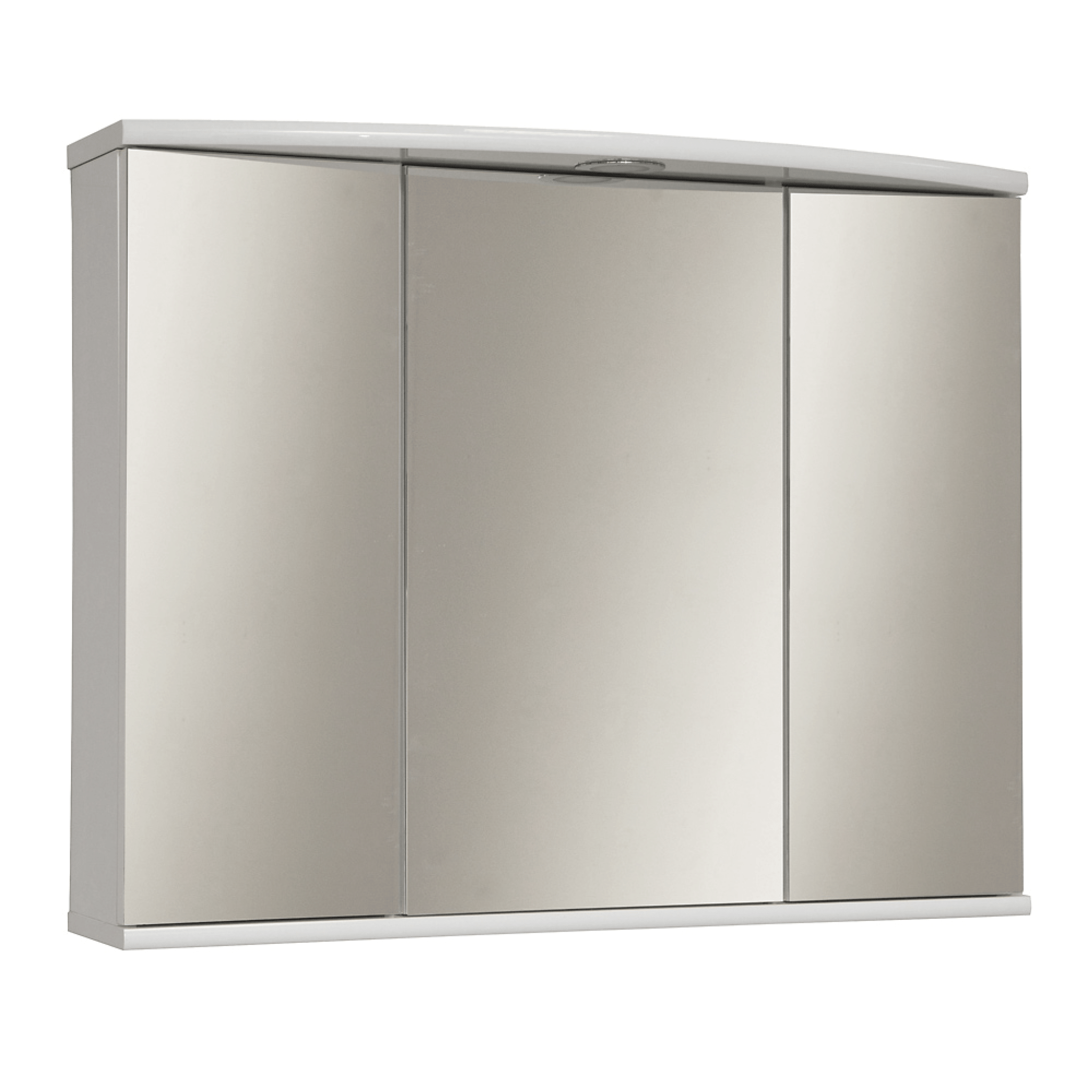 Specchio Contenitore 81x64 Tre Ante Con Illuminazione Led Savini "Specchiere" Bianco Lucido - Dabicasa