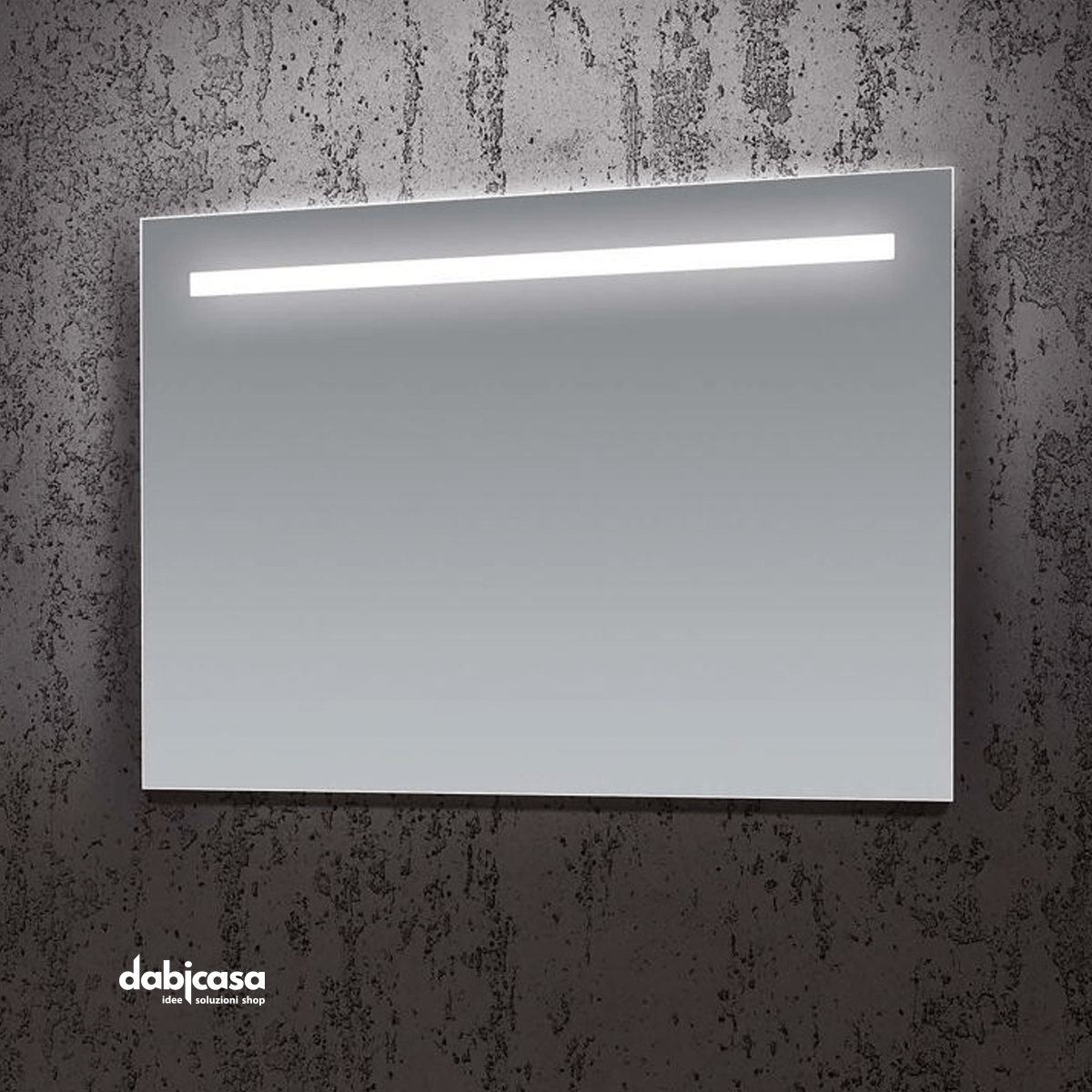 Specchio Linea Led "Line" Retroilluminato Con Fascia Superiore Luminosa 60x90cm - Dabicasa