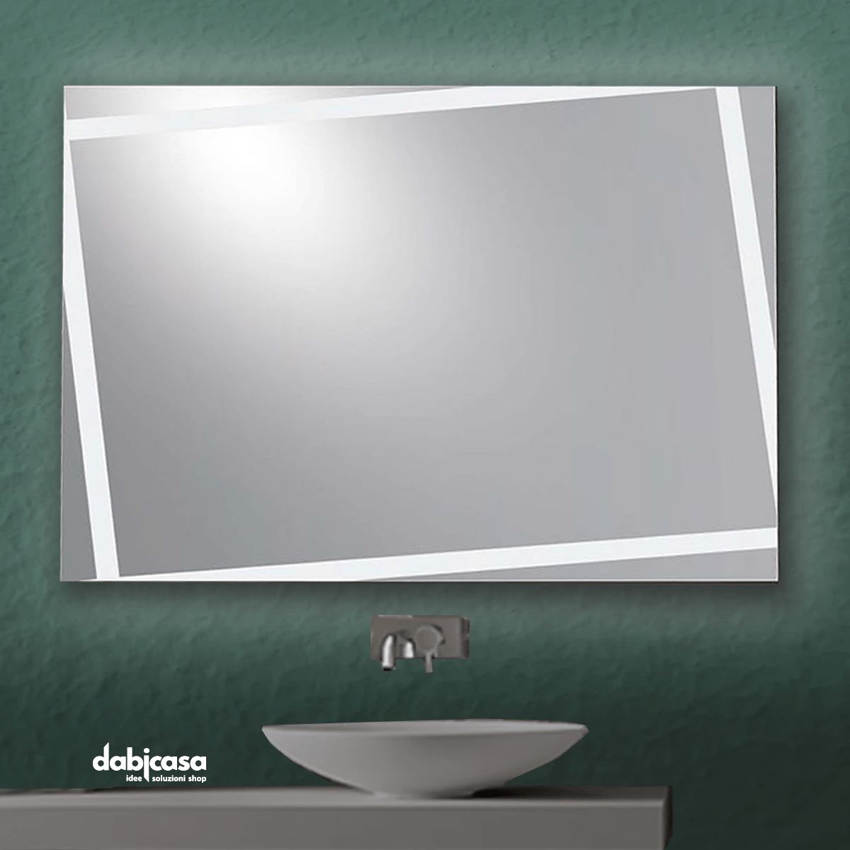 Specchio Linea "Pegaso" Retroilluminato LED 70x90 cm Con Fasce Reversibile - Dabicasa