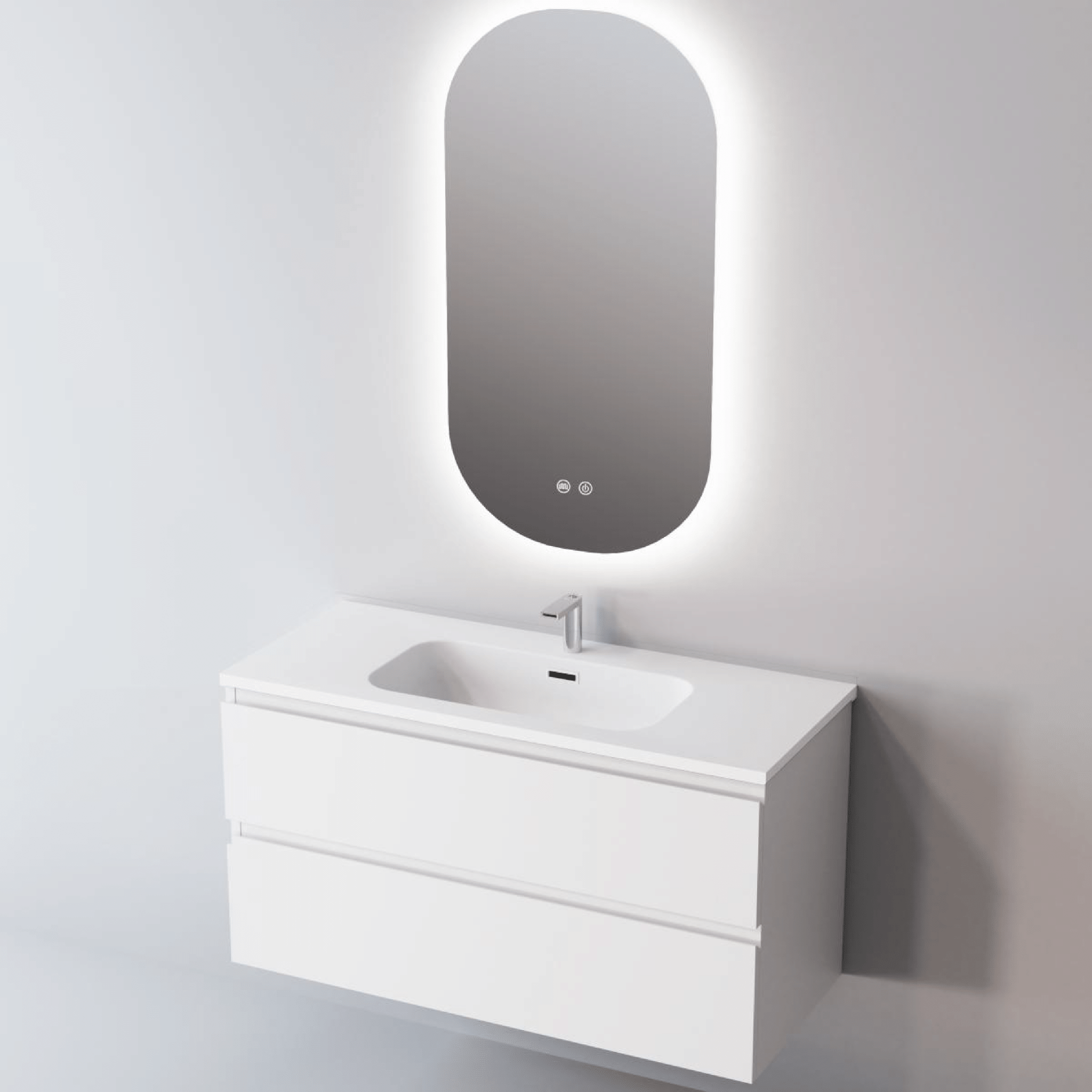 Specchio Ovale 90x50 Retroilluminato Nofer "Pill" - Dabicasa