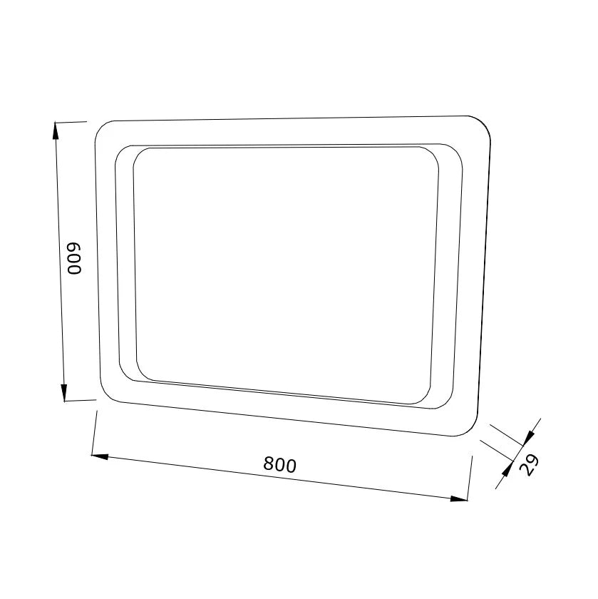 Specchio Rettangolare 60x80 Con Illuminazione Led Savini Due - Dabicasa