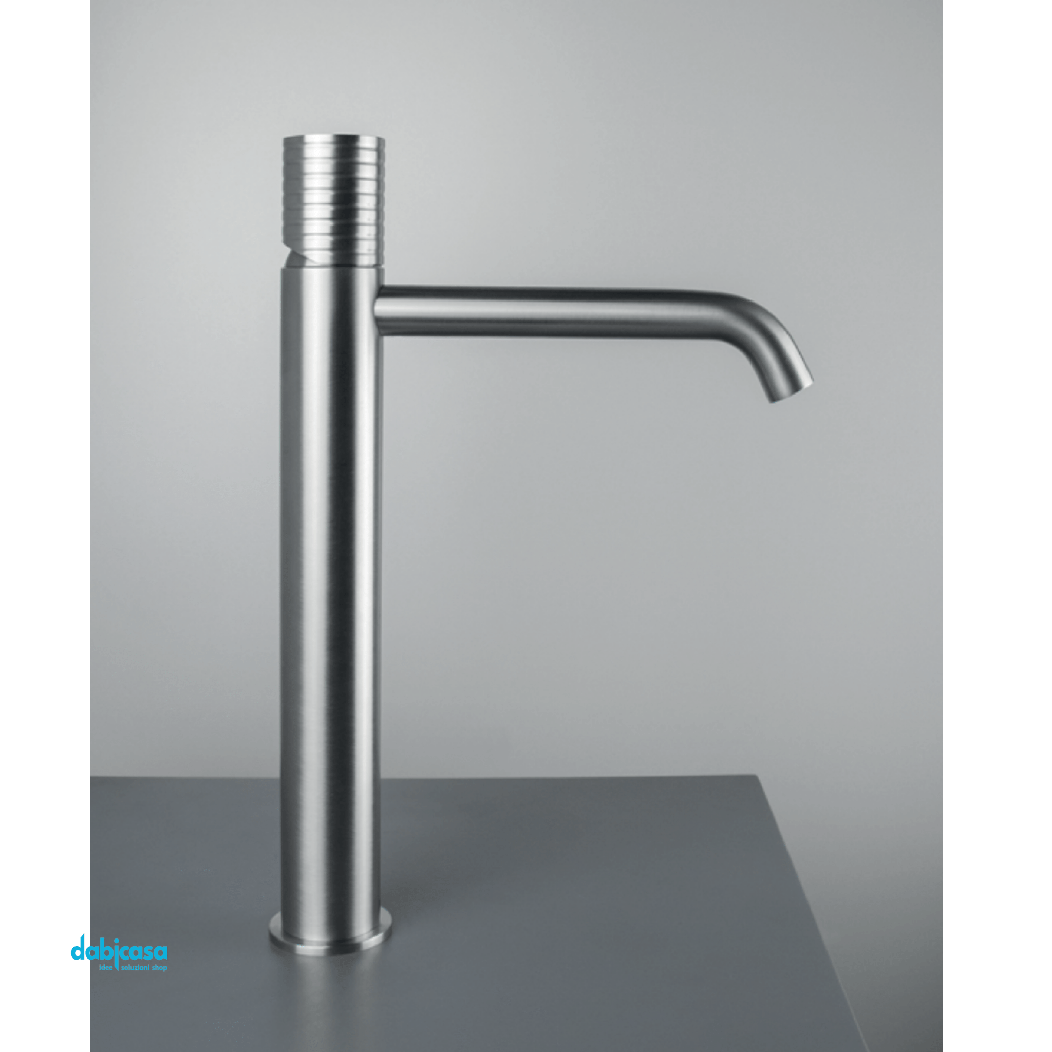 SuperInox "Rigo" Miscelatore Lavabo Alto Inox 316L Spazzolato Senza Scarico Automatico - Dabicasa