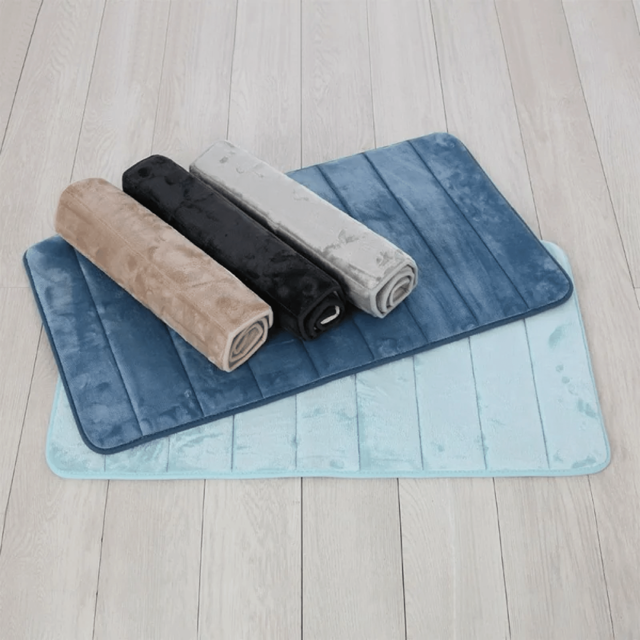Tappeto Doccia Antiscivolo 50x90 Cm Feridras "Memo" Blu Pastello - Dabicasa