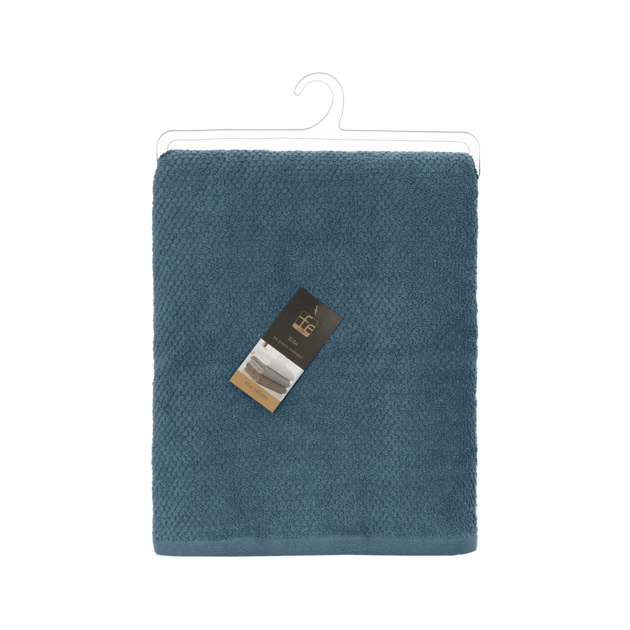 Telo Doccia 90x140 Cm Feridras "Gold" Blu Pastello - Dabicasa