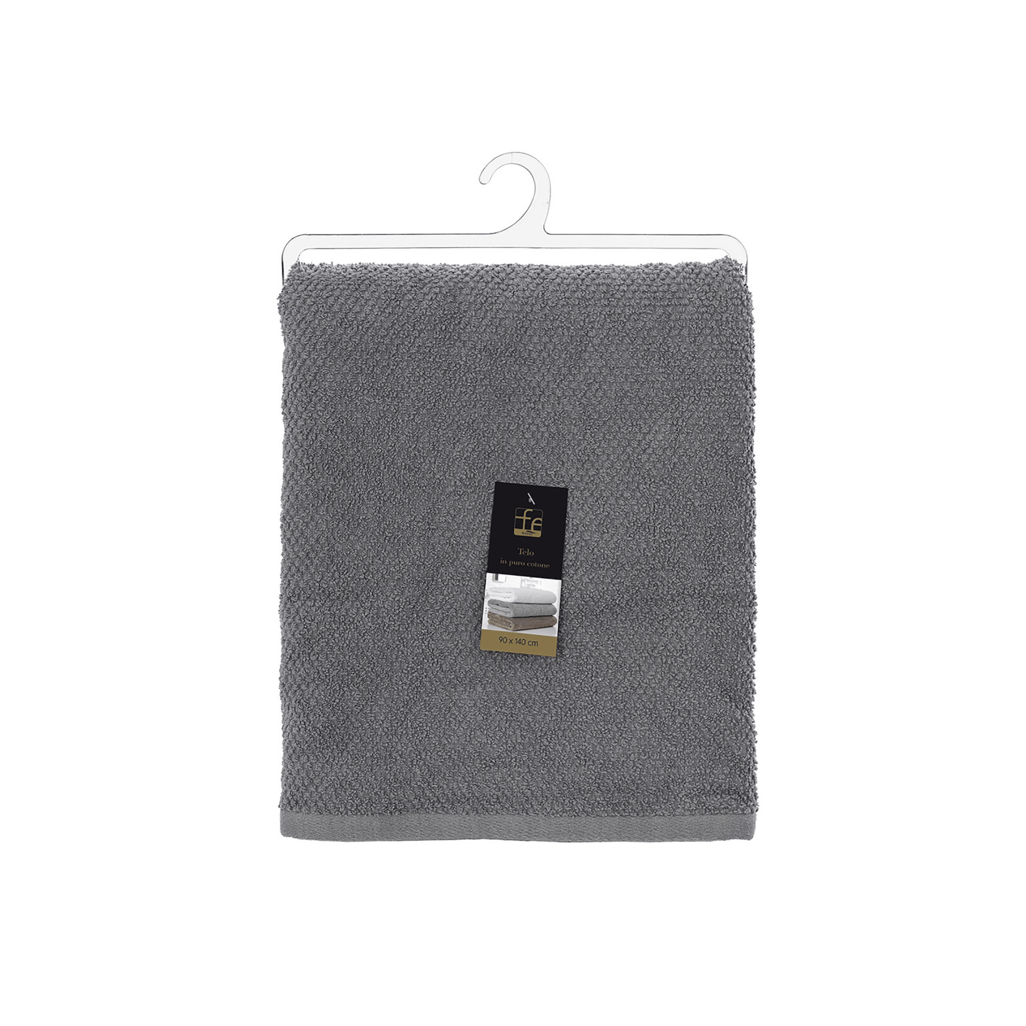 Telo Doccia 90x140 Cm Feridras "Gold" Grigio - Dabicasa
