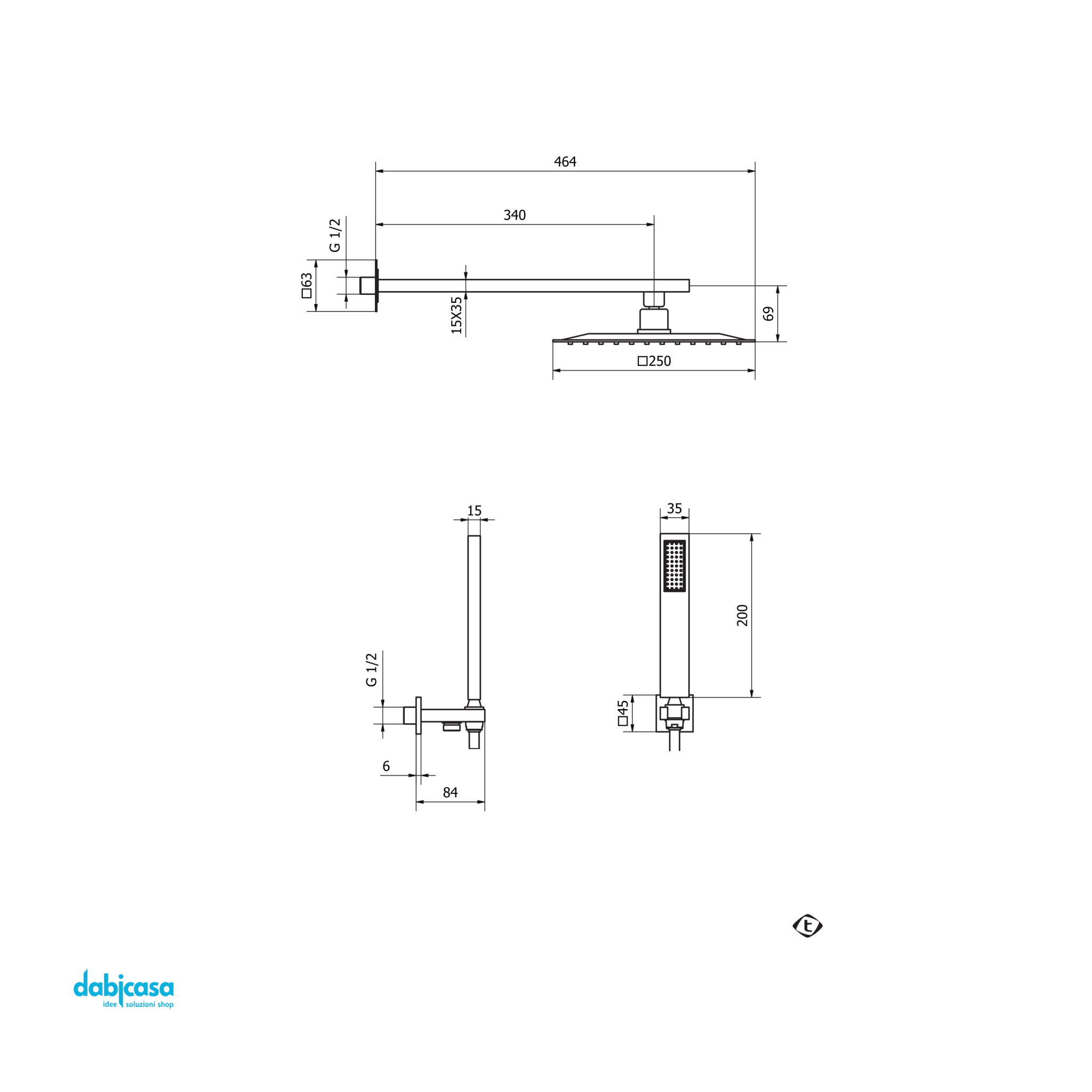 Teorema Rubinetteria "Shower Program" Set Doccia Completo In Ottone Finitura Cromo Lucido - Dabicasa