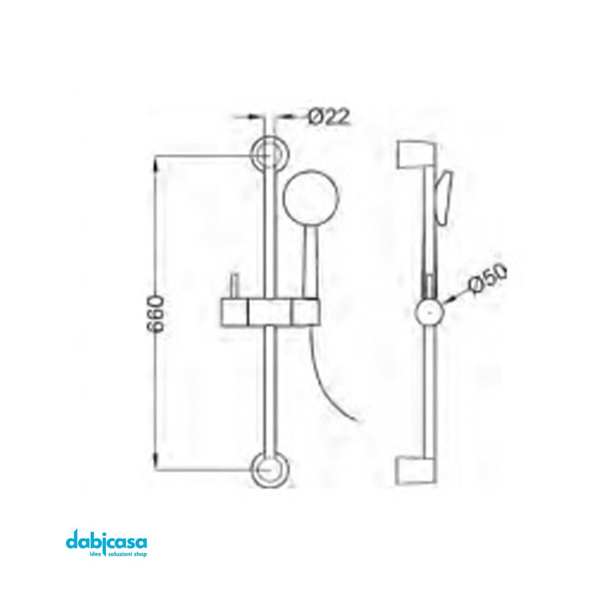 Teorema Saliscendi "T - Shower One" Slide Bar - Dabicasa