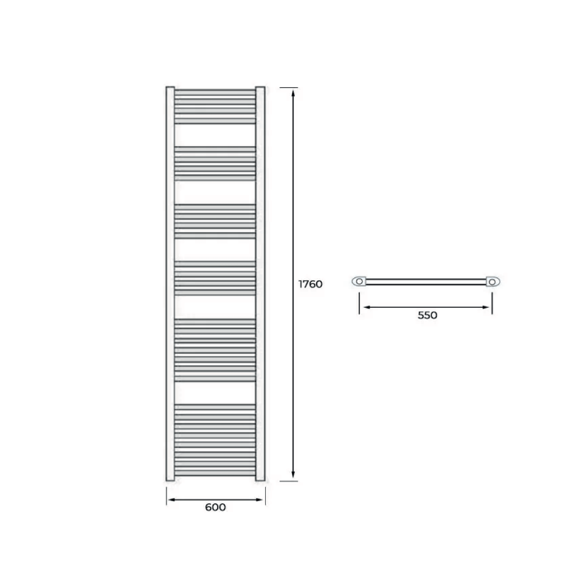Termoarredo Dritto 180x60 Interasse 55 Cm Feridras Bianco - Dabicasa