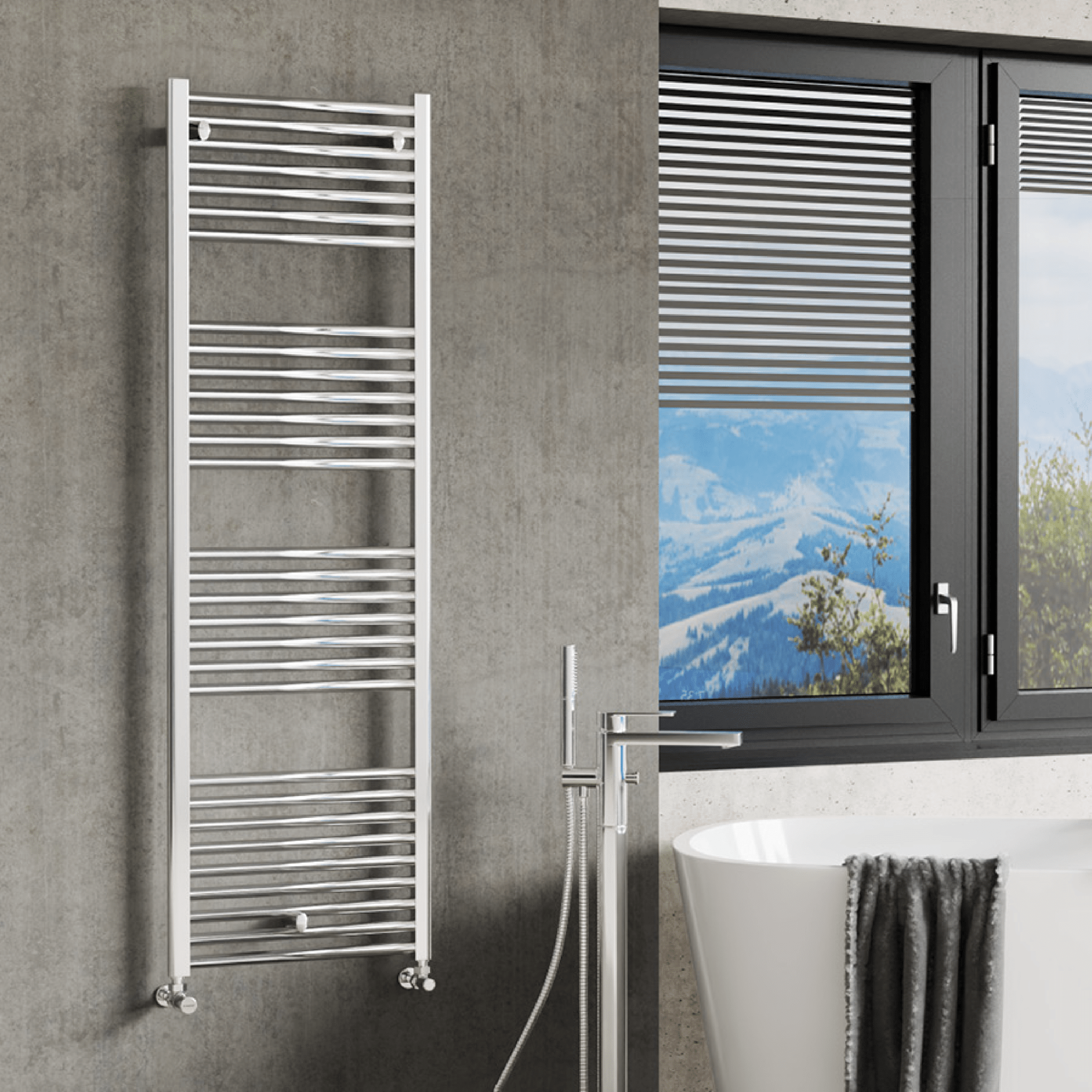 Termoarredo Scaldasalviette Dritto 116x50 Interasse 45 cm Cordivari "Lisa 22" Cromo Lucido - Dabicasa