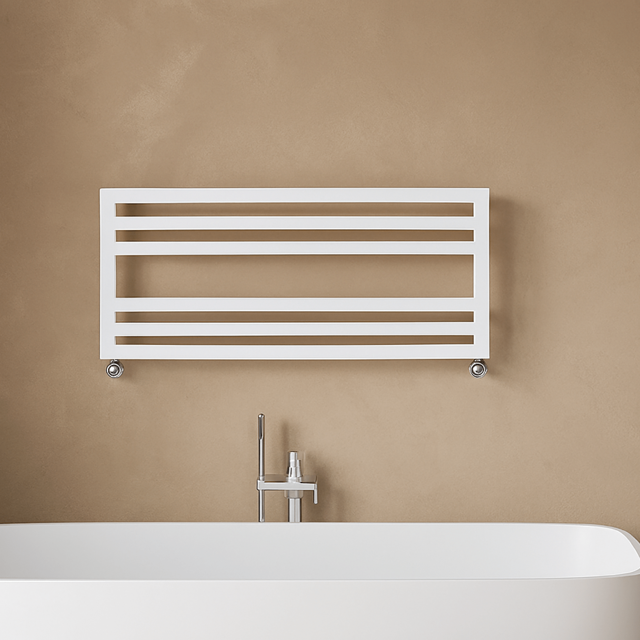 Termoarredo Scaldasalviette Dritto 120x50 Interasse 45 cm Lazzarini "Cuneo" Bianco Traffico - Dabicasa
