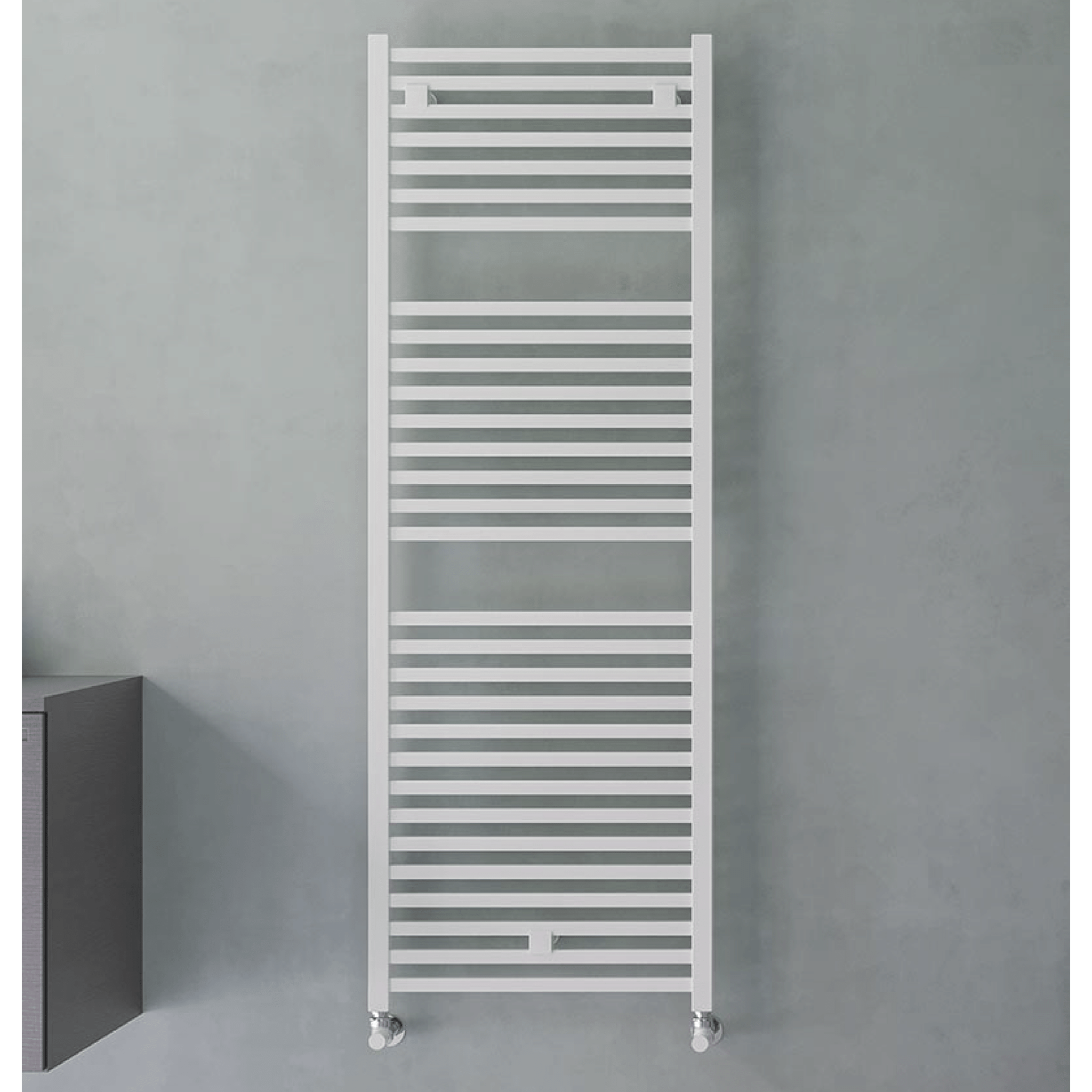 Termoarredo Scaldasalviette Dritto 142x50 Interasse 47 Cm Lazzarini "Todi" Bianco Traffico - Dabicasa