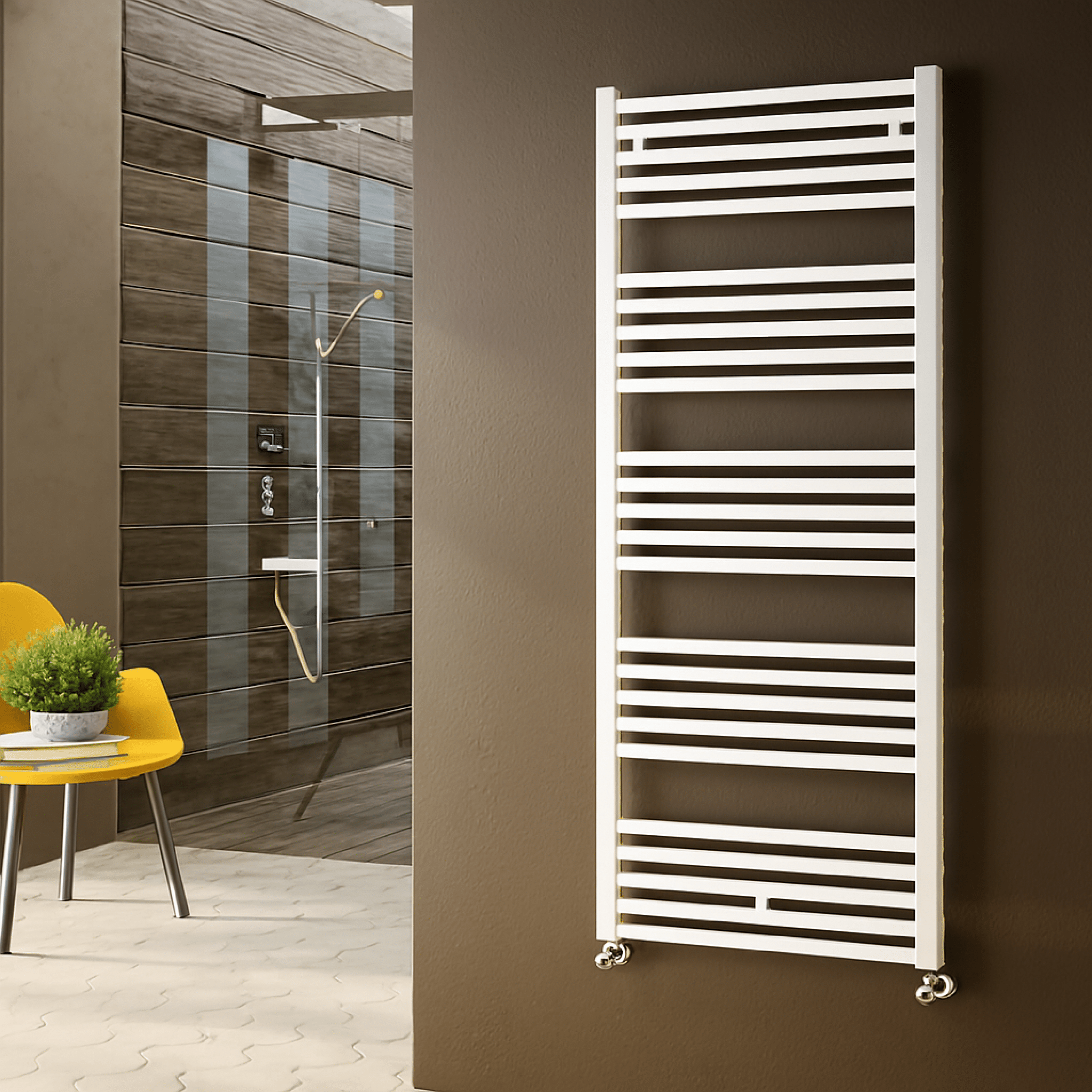 Termoarredo Scaldasalviette Dritto 145x50 Interasse 45 Cm Cordivari "Anna" Bianco Traffico - Dabicasa