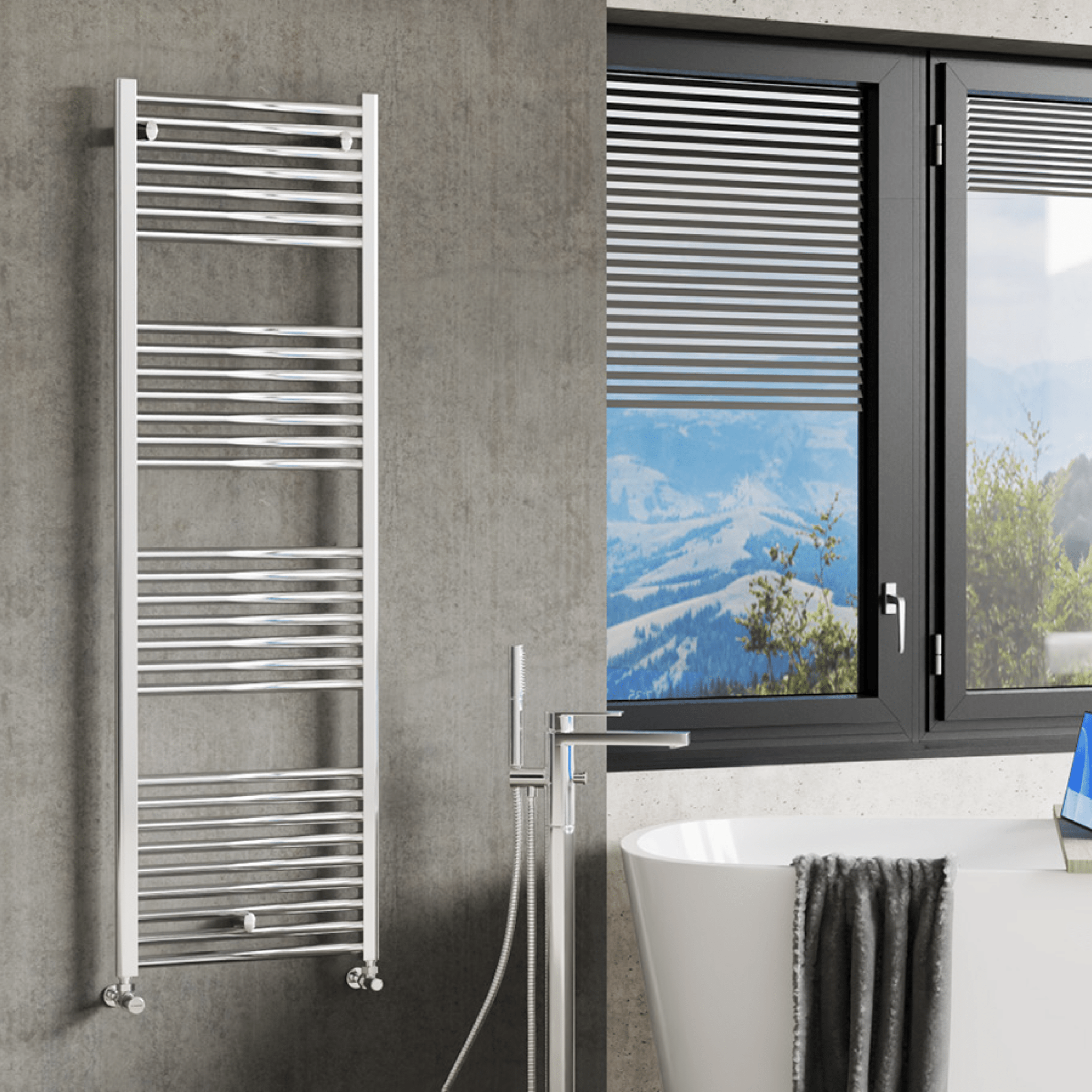 Termoarredo Scaldasalviette Dritto 173,2x50 Interasse 45 Cm Cordivari "Lisa 22" Cromo Lucido - Dabicasa