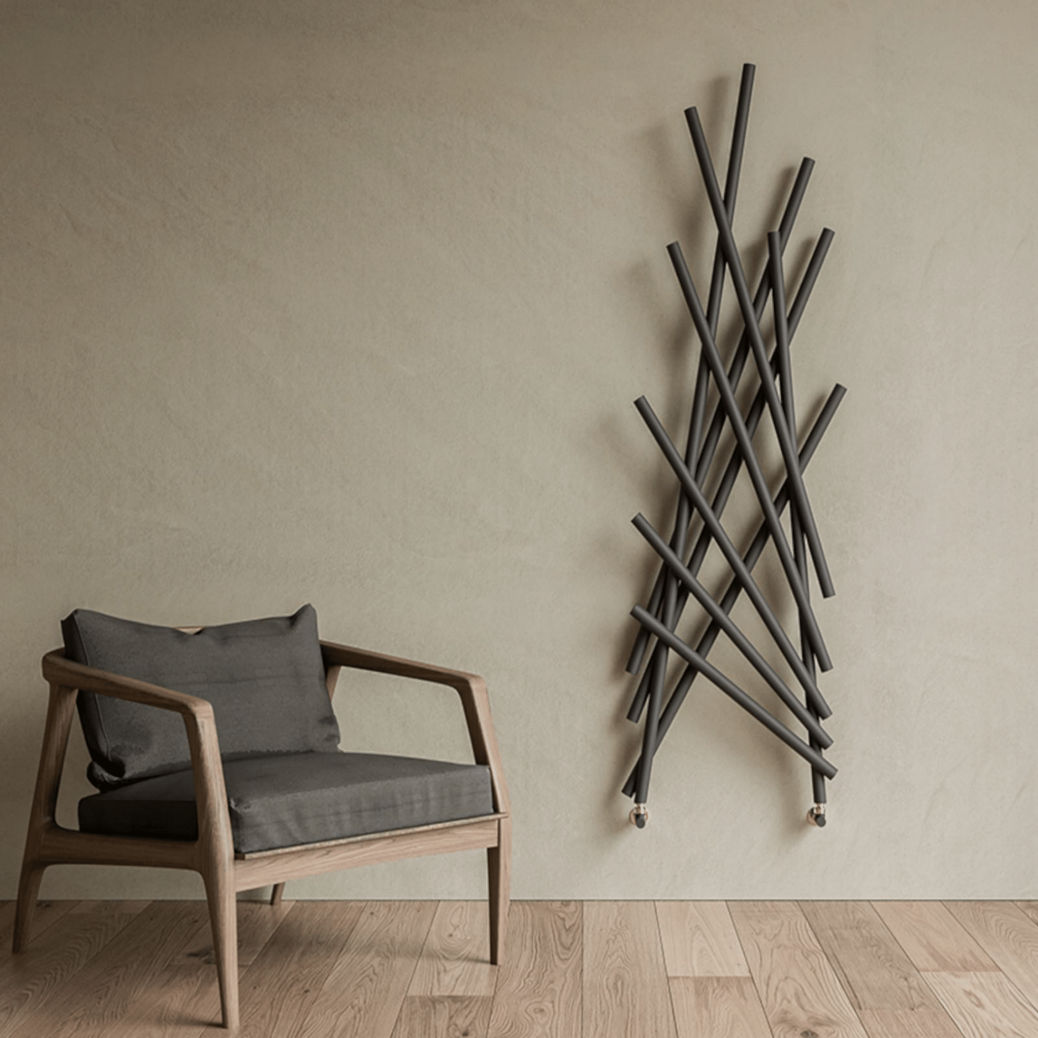 Termoarredo Scaldasalviette Dritto 173,4x56,8 Interasse 45 cm Lazzarini "Shanghai" Antracite - Dabicasa