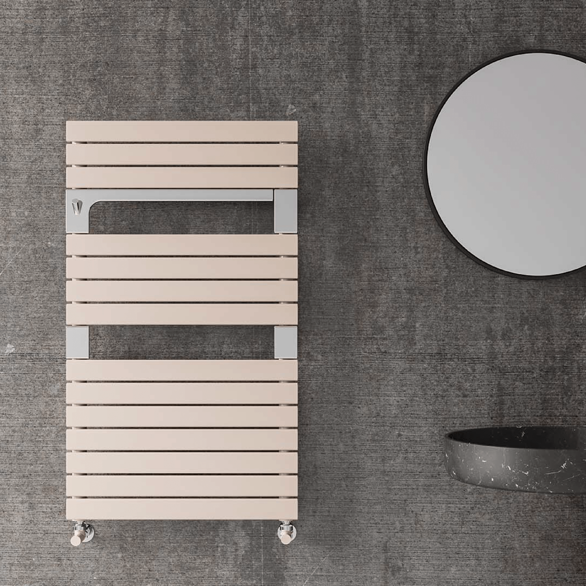 Termoarredo Scaldasalviette Dritto 55x95,2 Interasse 49,5 Cm Lazzarini "Torino" Quarzo - Dabicasa