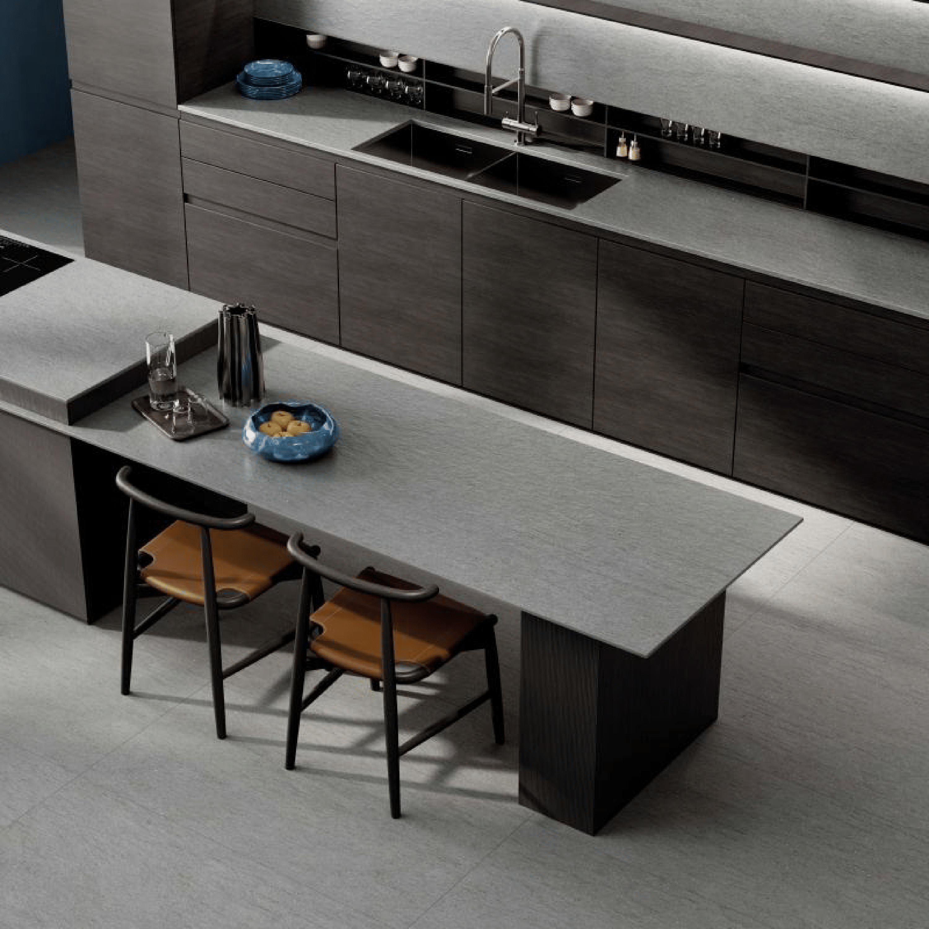 Abk Group Industrie Ceramiche Rettificato 60x120 Cm "Poetry Stone Reloaded" Basaltina Smoke