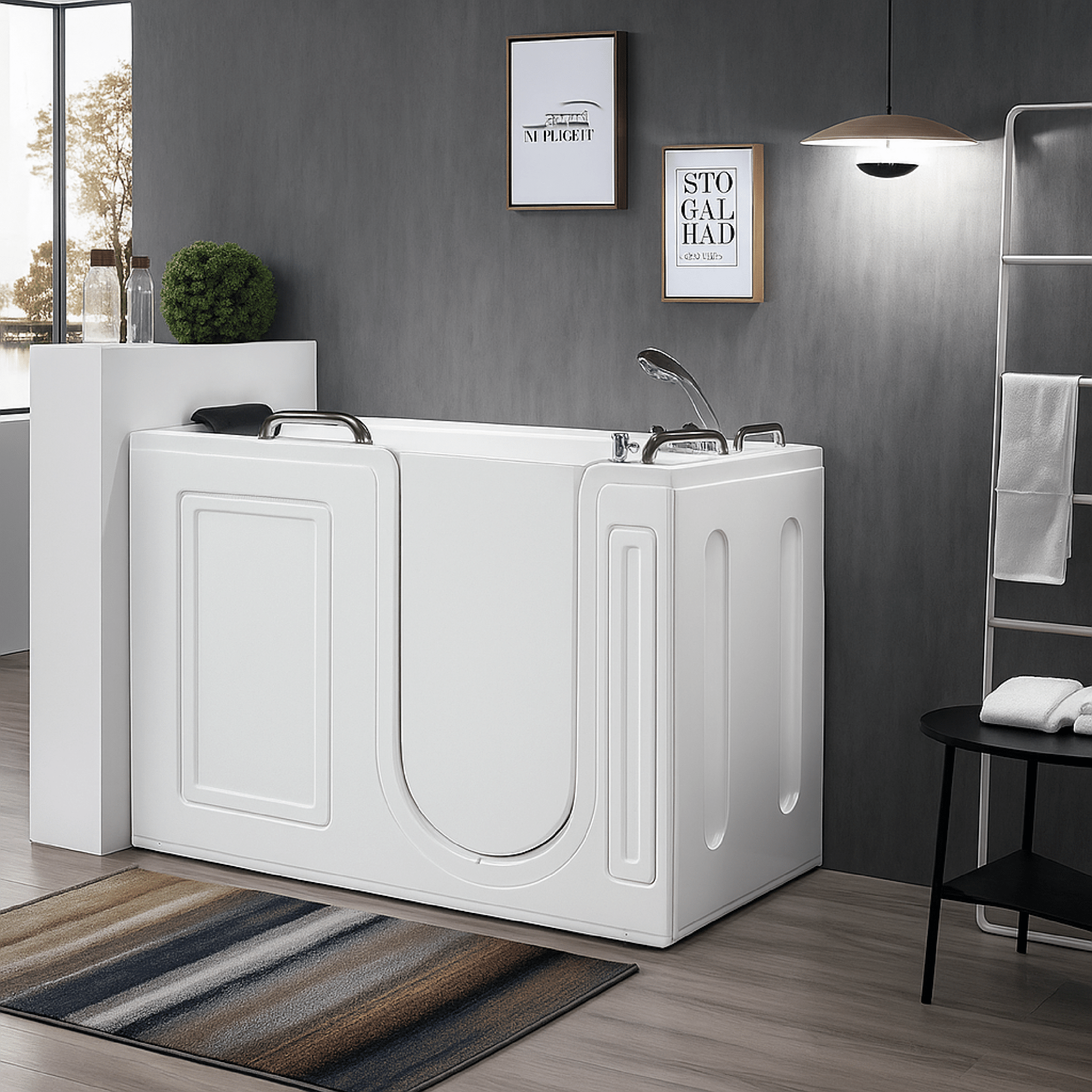 Vasca Da Bagno Per Anziani 133x67 Con Apertura Esterna a Dx Feridras "Ghibli" Bianco - Dabicasa