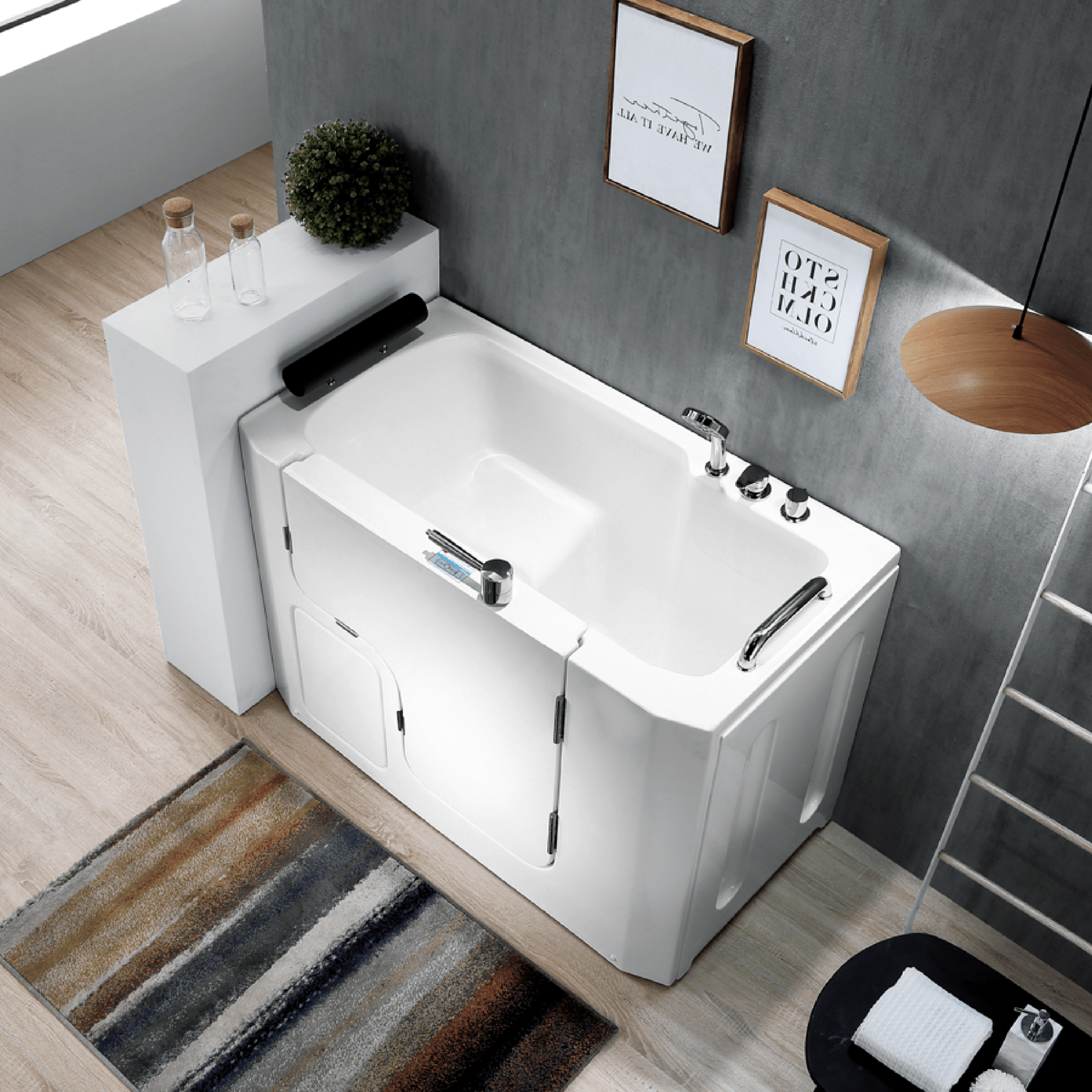Vasca Da Bagno Per Anziani 133x90 Con Apertura Esterna a DX Feridras "Velar" Bianco - Dabicasa