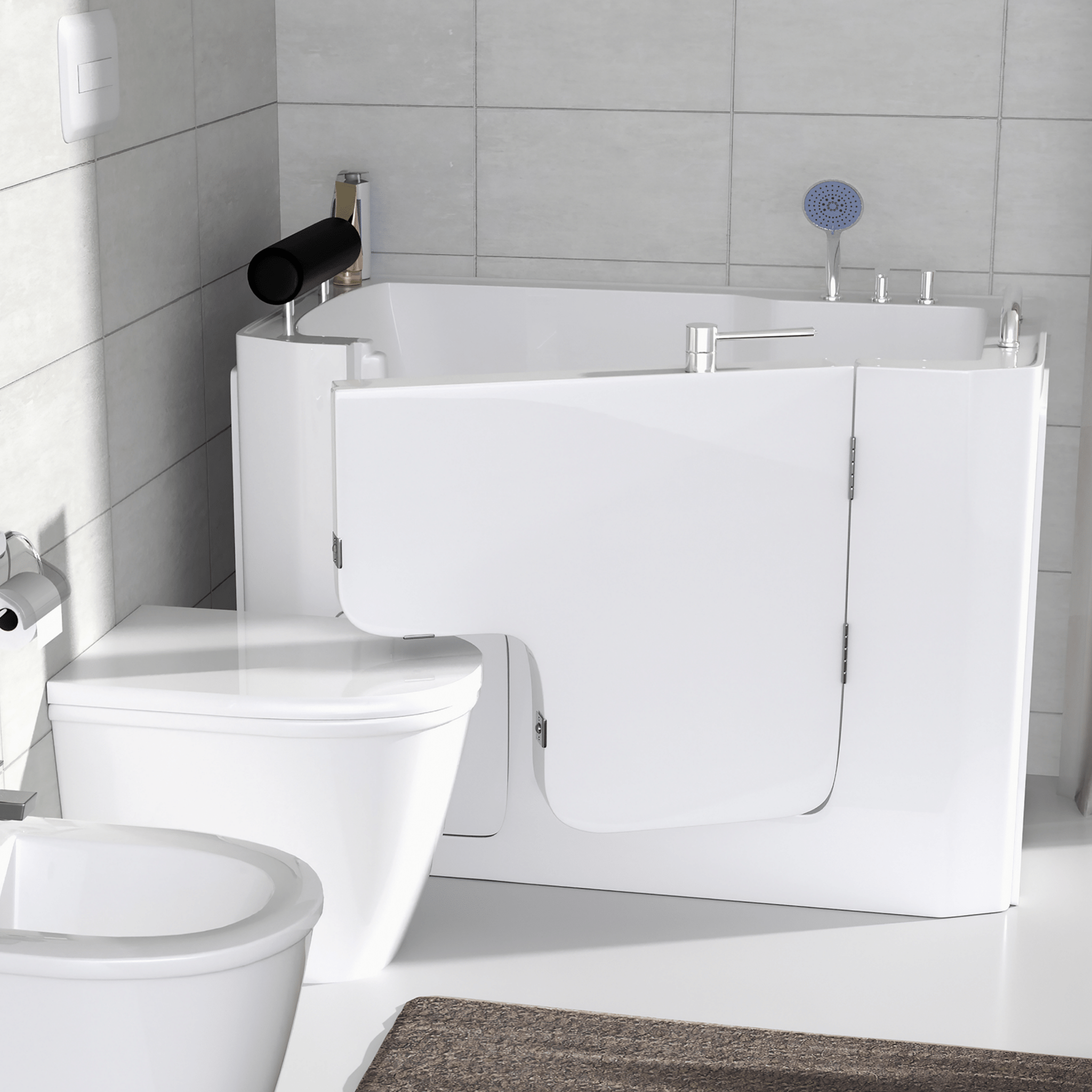 Vasca Da Bagno Per Anziani 133x90 Con Apertura Esterna a DX Feridras "Velar" Bianco - Dabicasa