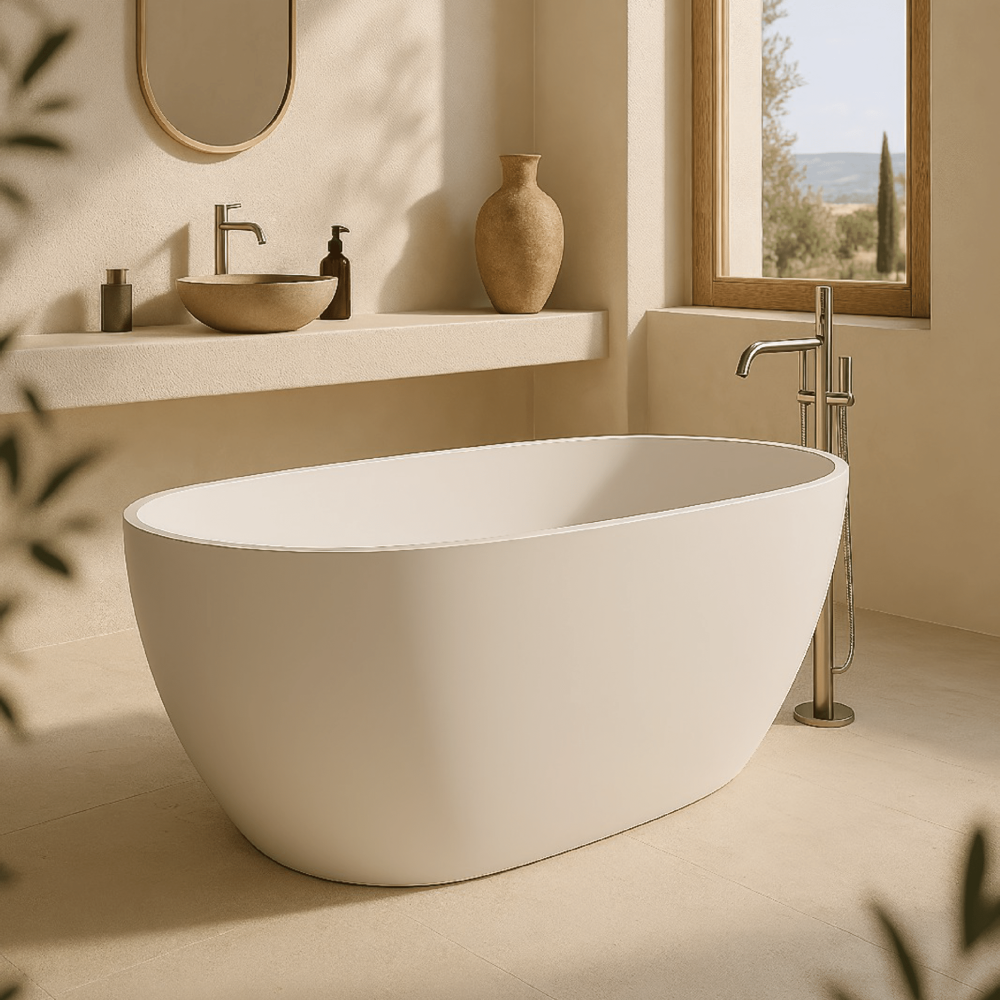 Vasca Freestanding 170x75 Cm Con Scarico Centrale Relax Design "Aurea" Bianco Opaco - Dabicasa