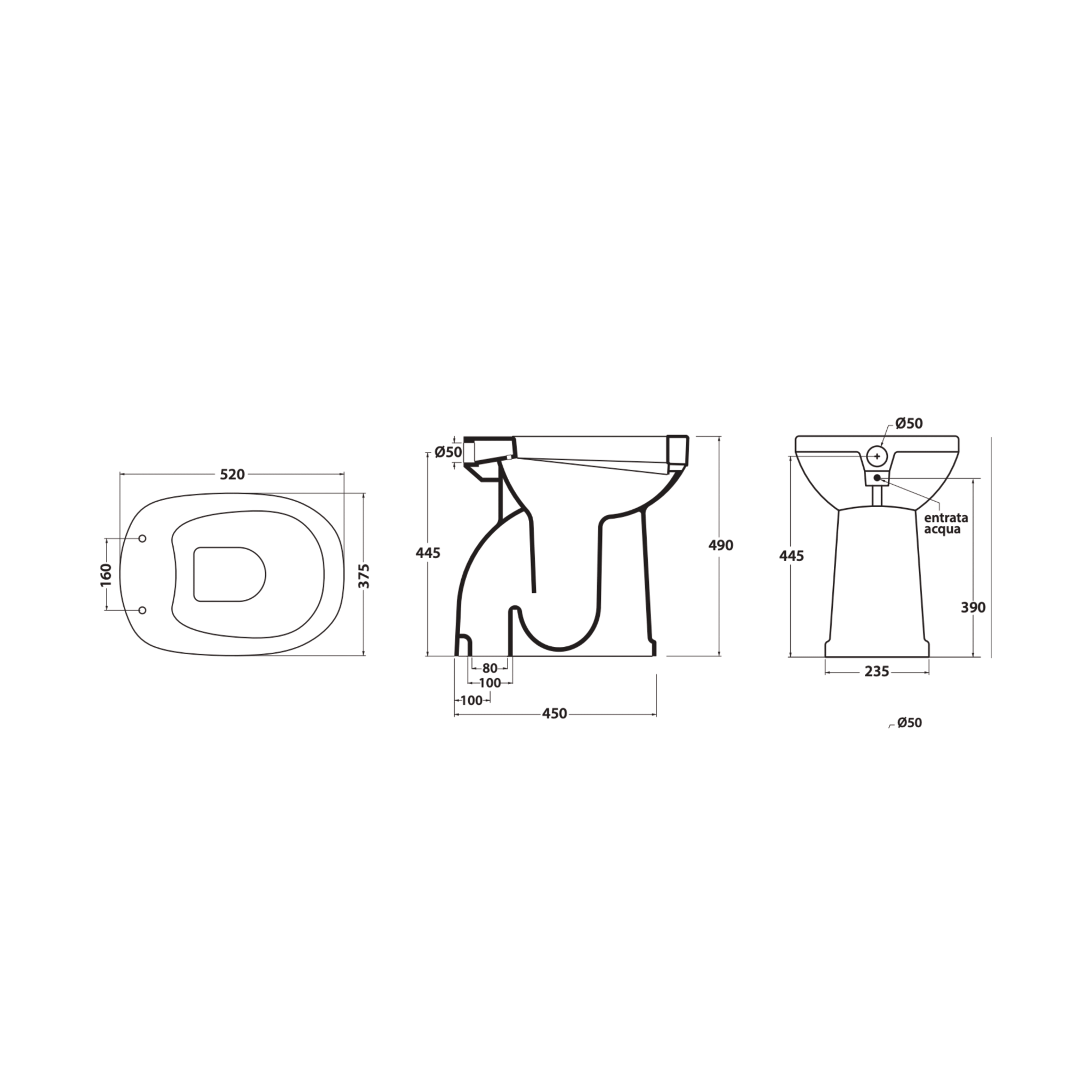 Vaso/Bidet Accessibile Con Scarico al Suolo Bianco Lucido - Dabicasa