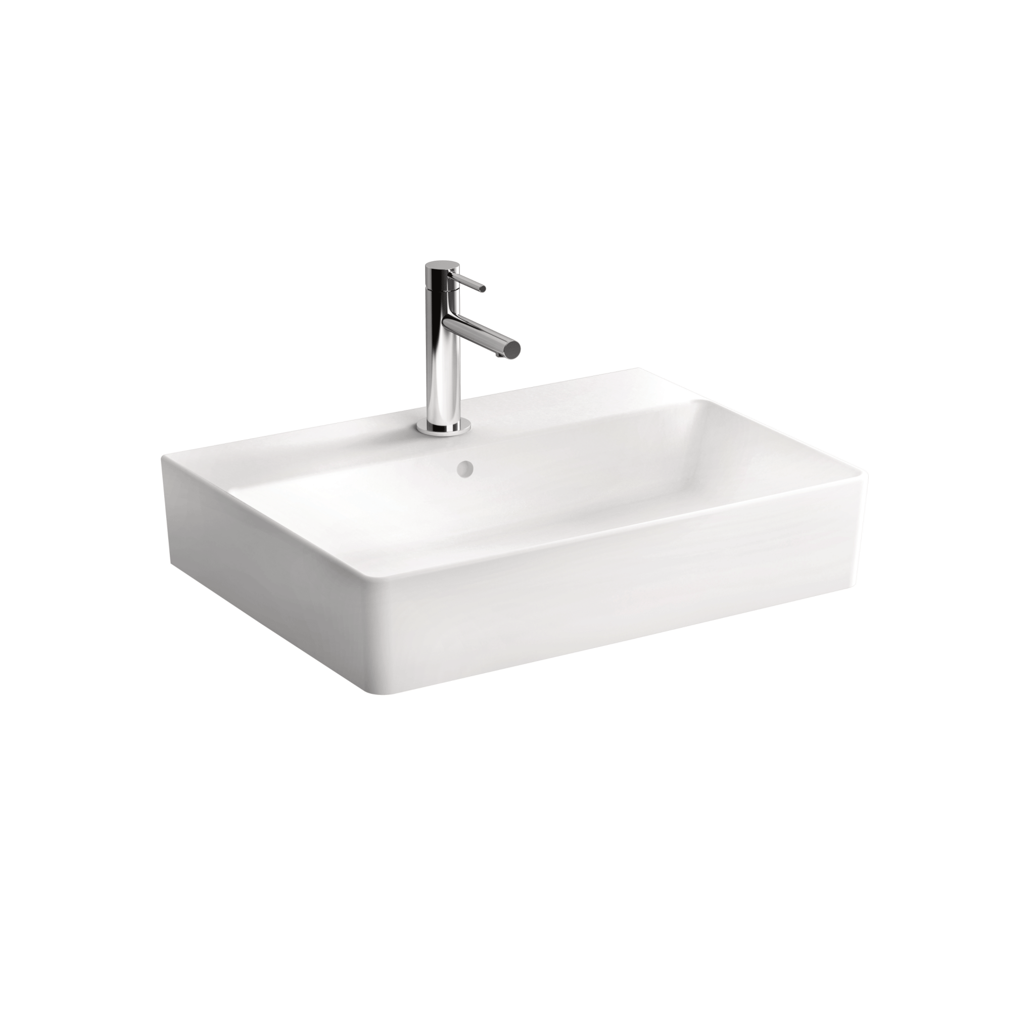 Vitra "Nuo" Lavabo D'Appoggio Rettangolare 60x44 Cm Bianco Lucido - Dabicasa