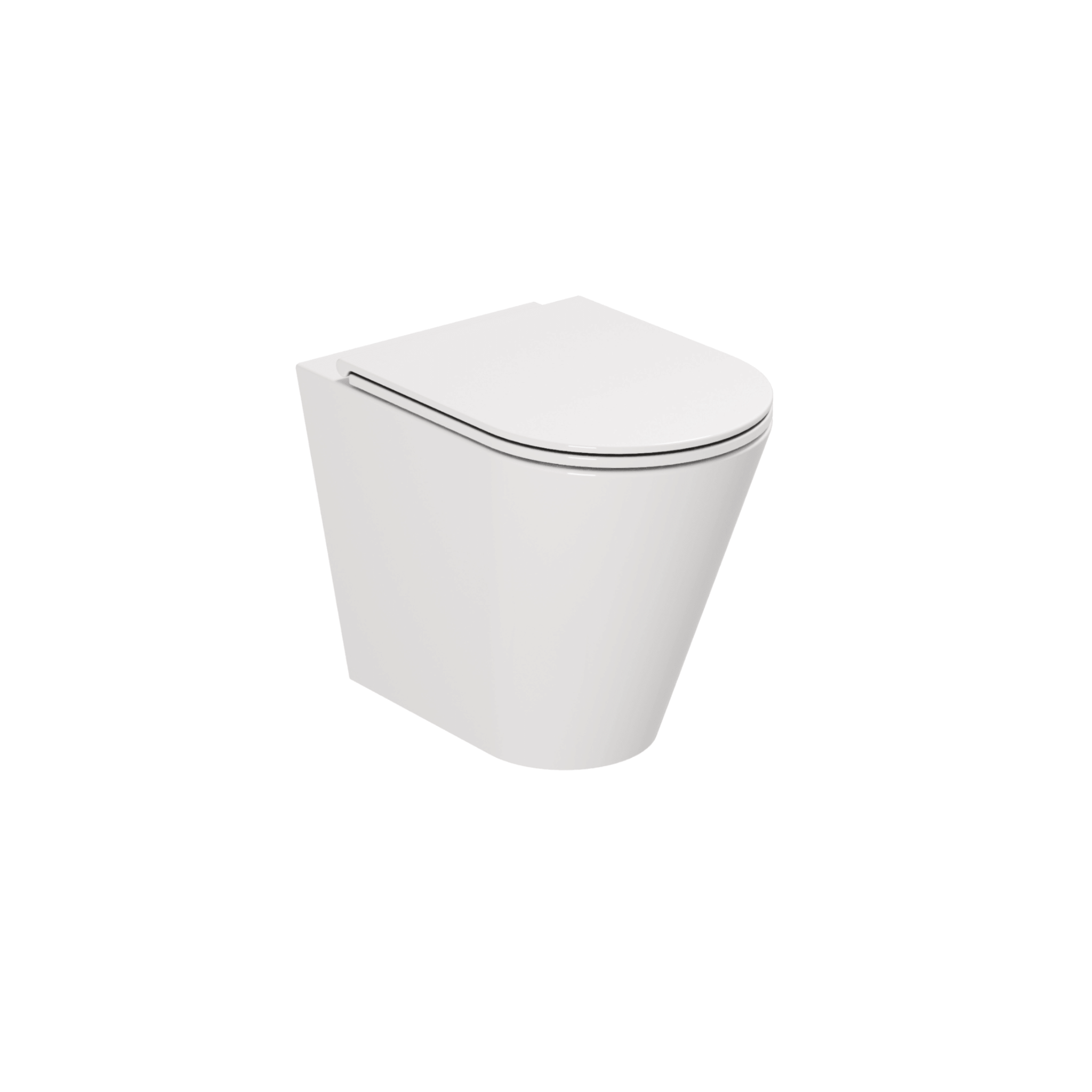 Wc a Terra Senza Brida Azzurra Ceramica "Forma" Bianco Lucido - Dabicasa