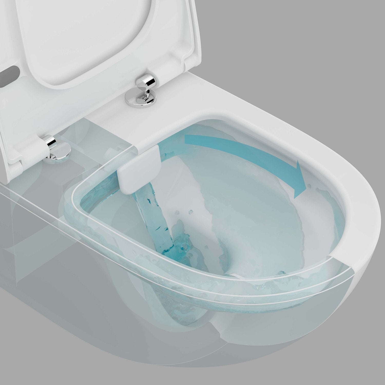 LAVITA SOGO WC Da Parete - Design Senza Bordi E Chiusura Soft Close, Bianco Lucido - Foto 4
