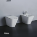 Azzurra "Build" coppia di sanitari terra filo parete bianco lucido s/brida freeshipping - Dabicasa