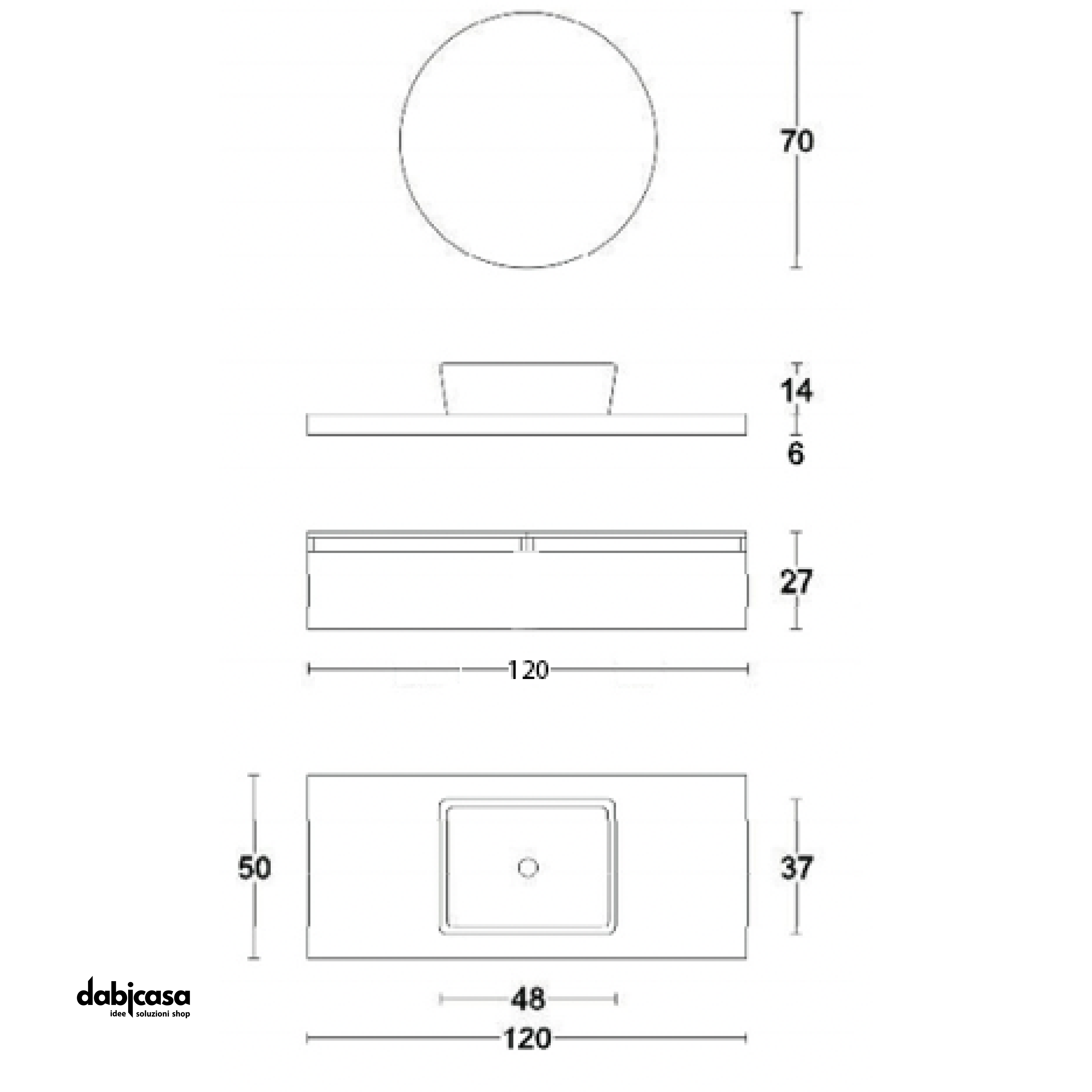 Mobile Bagno Sospeso Ninfa Da 120 cm C/Top In Finitura Tabacco E Un –  Dabicasa