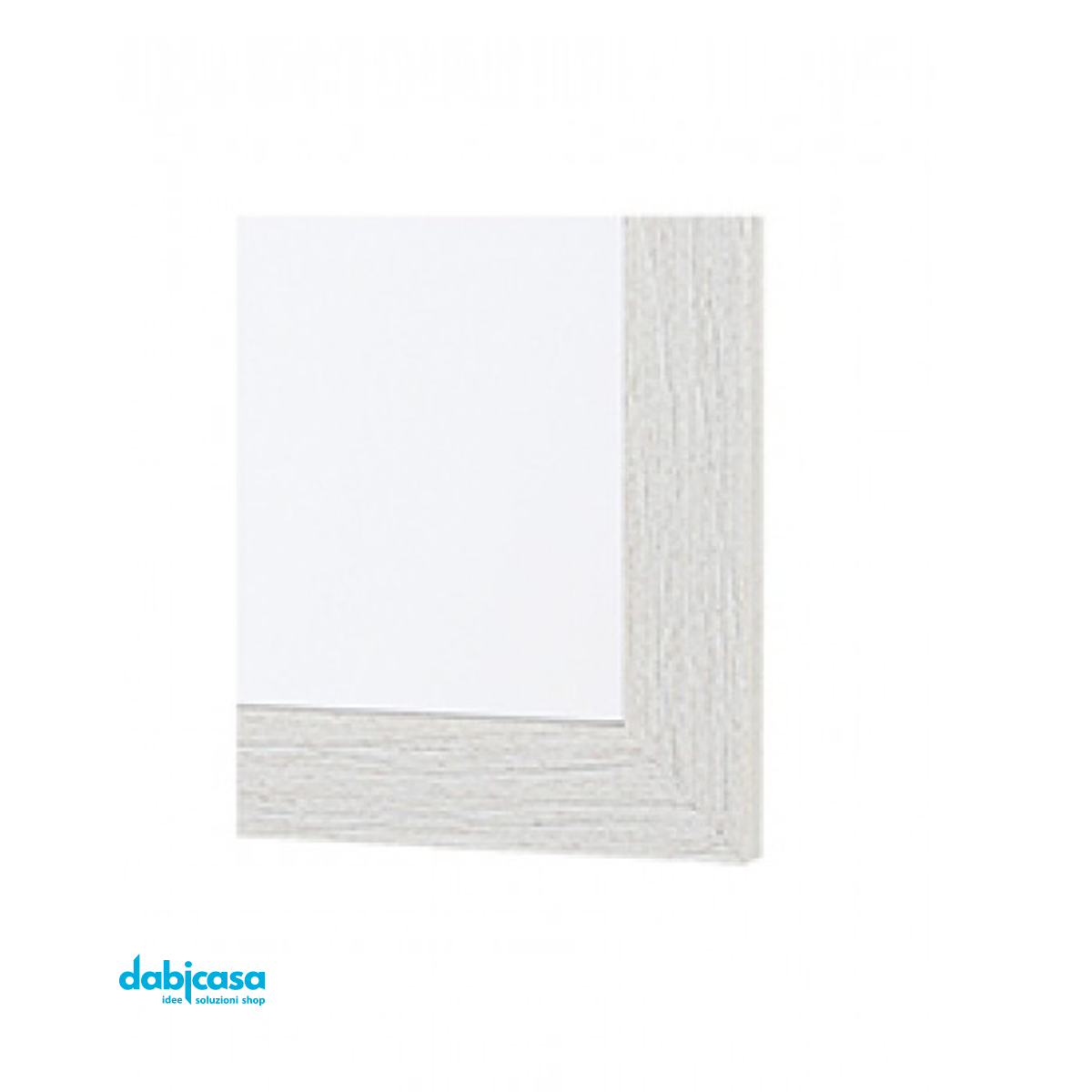 Specchio "Linea Wood" Con Cornice Colore Bianco Effetto Legno 50x60cm freeshipping - Dabicasa