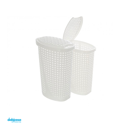 Portabiancheria Slim In Plastica 45 Lt Colore Bianco – Dabicasa