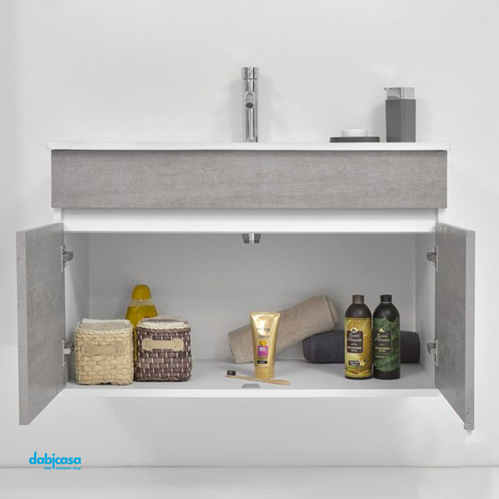 Mobile Bagno "Fabula 90"  Cemento Con Due Ante