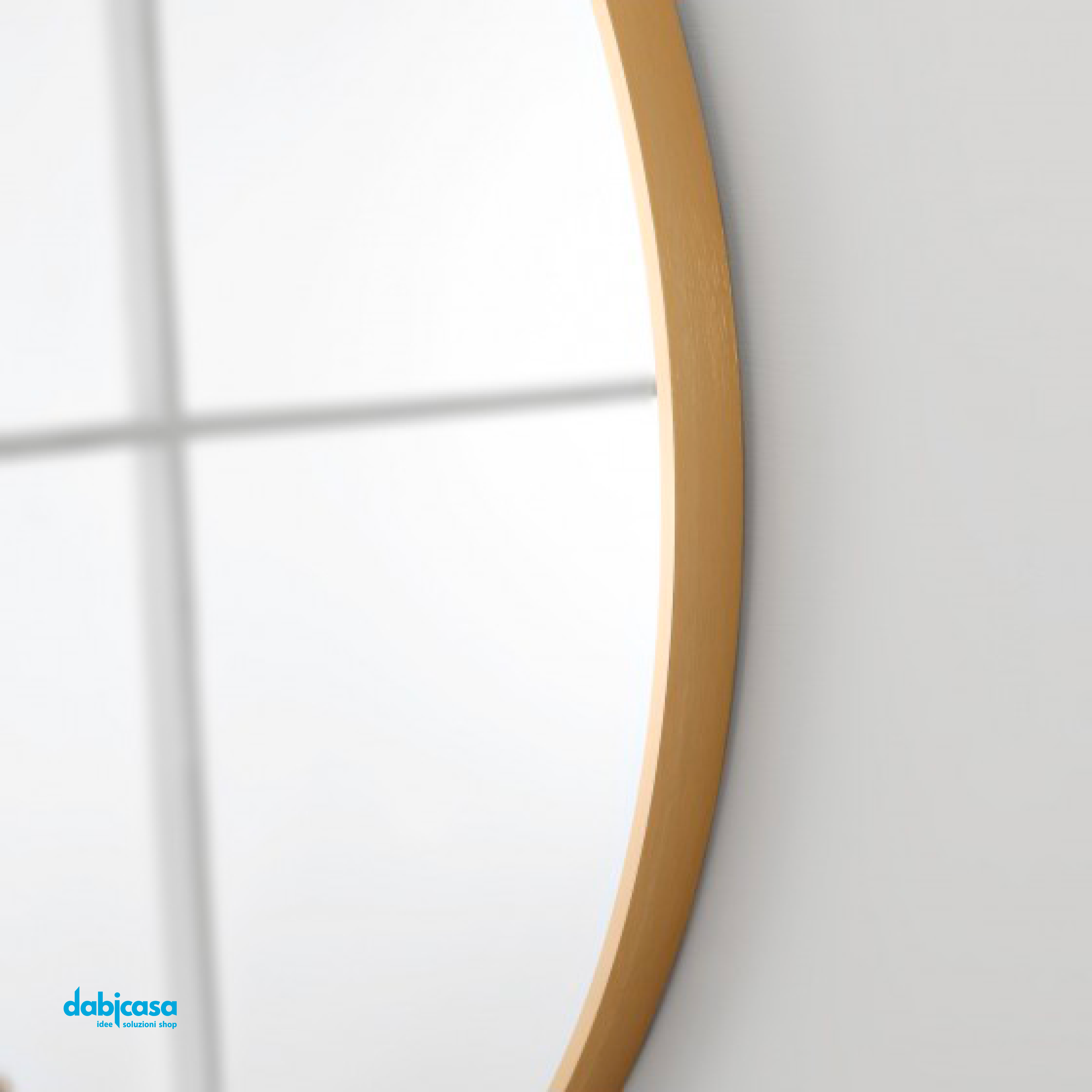 Specchio "Metal" Tondo Diametro da 60 cm Con Cornice Oro
