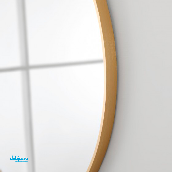 Specchio Metal Tondo Diametro da 80 cm Con Cornice Oro — Dabicasa