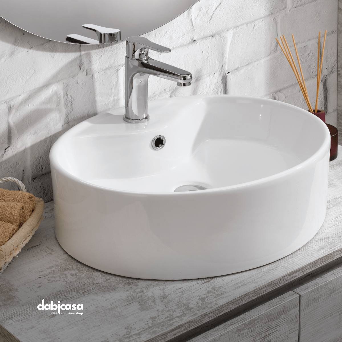 Mobile Bagno Sospeso Vulcano 90cm Piano Colore Bianco – Dabicasa