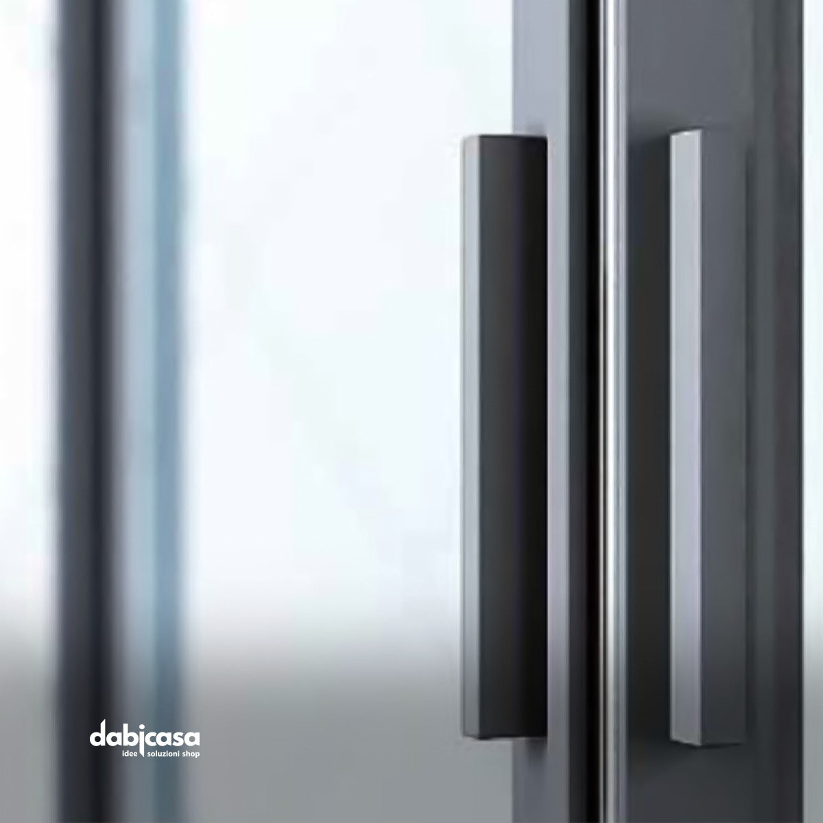 Box doccia "New Smeralda" angolare 80x120 in alluminio e pannello in vetro con profili nero essenza freeshipping - Dabicasa