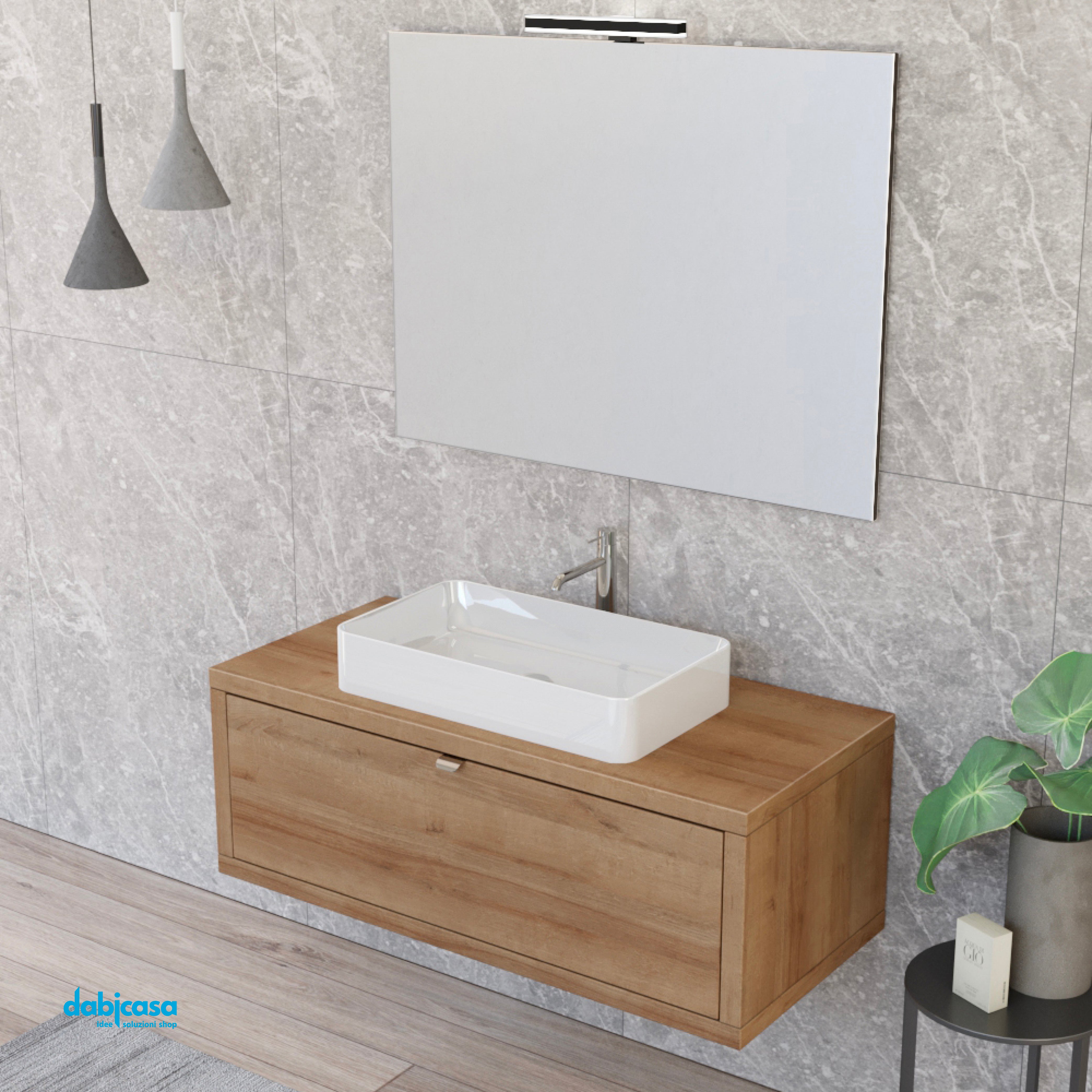 Mobile Bagno Sumod "Unit Five " Sospeso da 110 cm Rovere Farnia