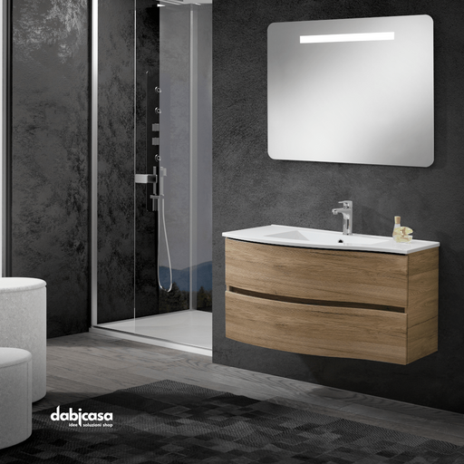 Mobile Bagno Sospeso "Vesuvio" Vesione DX da 90 cm Colore Rovere Americano freeshipping - Dabicasa