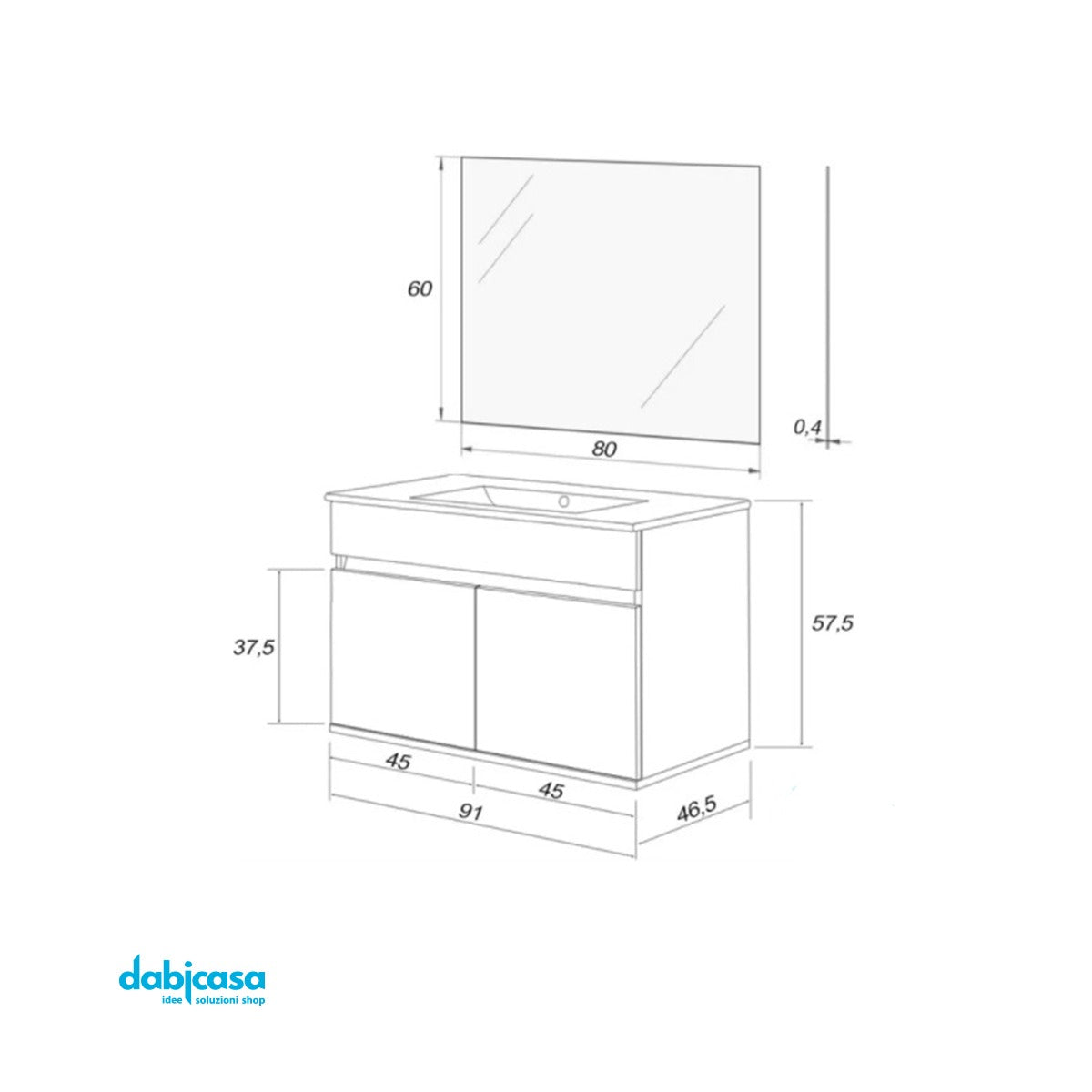 Mobile Bagno Fabula 90 Cemento Con Due Ante – Dabicasa