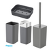 Set Bagno "Linea Star" 4 Pezzi in Plastica AS Colore Grigio freeshipping - Dabicasa