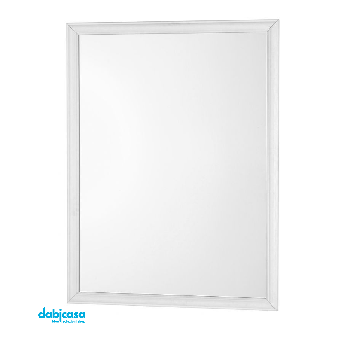 Specchio "Linea White" Con Cornice Colore Bianco in ABS 60x80cm freeshipping - Dabicasa