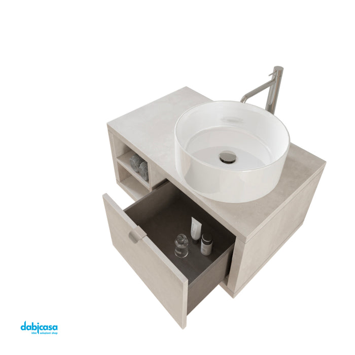 Mobile Bagno Sumod Unit Three Sospeso da 80 cm C/Vano a Giorno Cemen —  Dabicasa