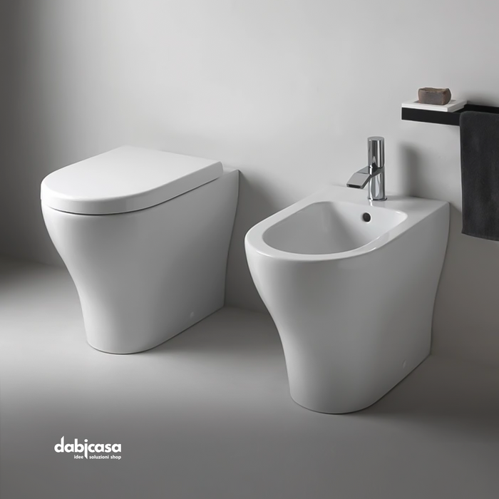 Cielo "Enjoy" wc terra filo parete bianco lucido freeshipping - Dabicasa